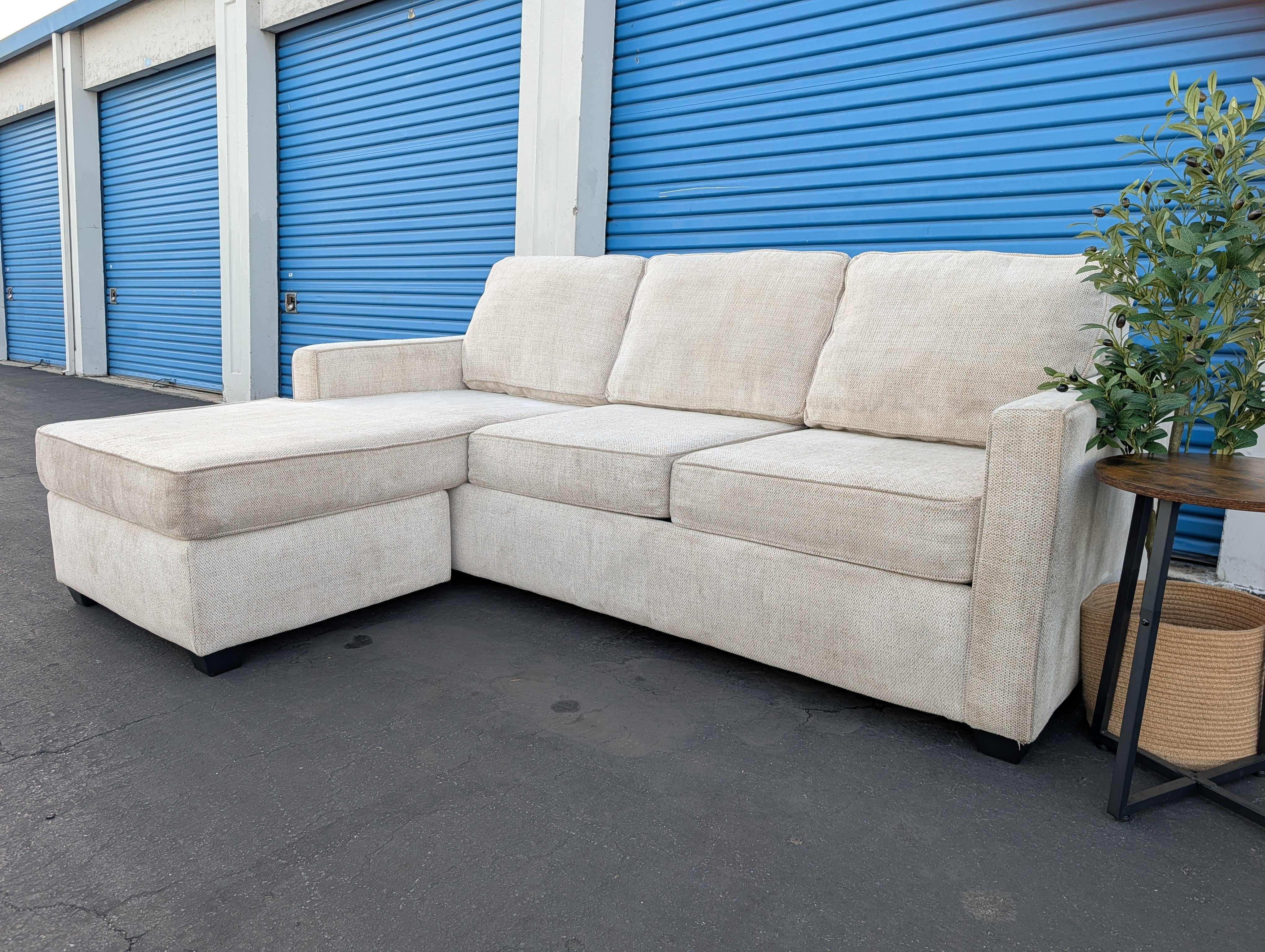Living Spaces Reversible Beige Couch