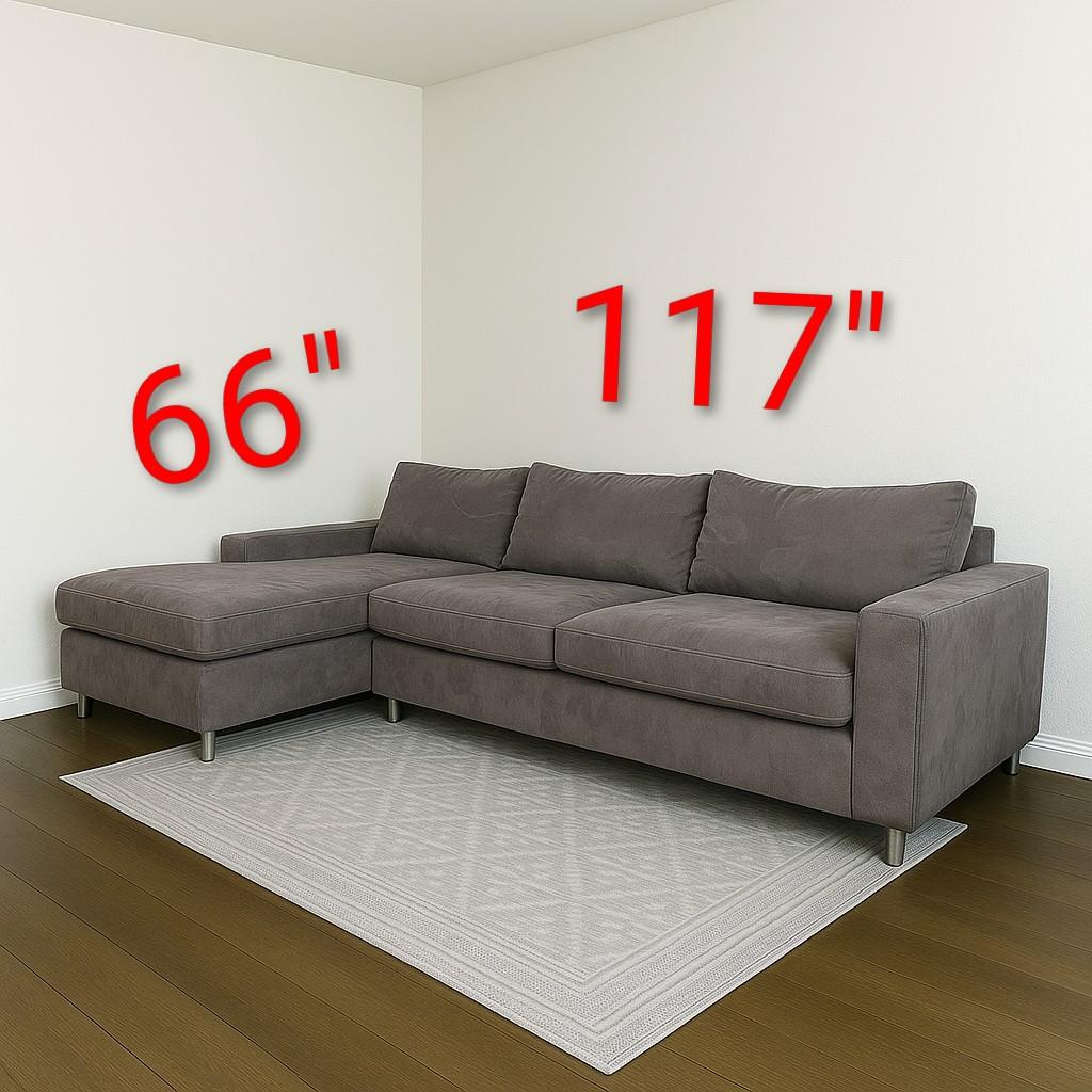 Taupe Sectional Couch with Chaise