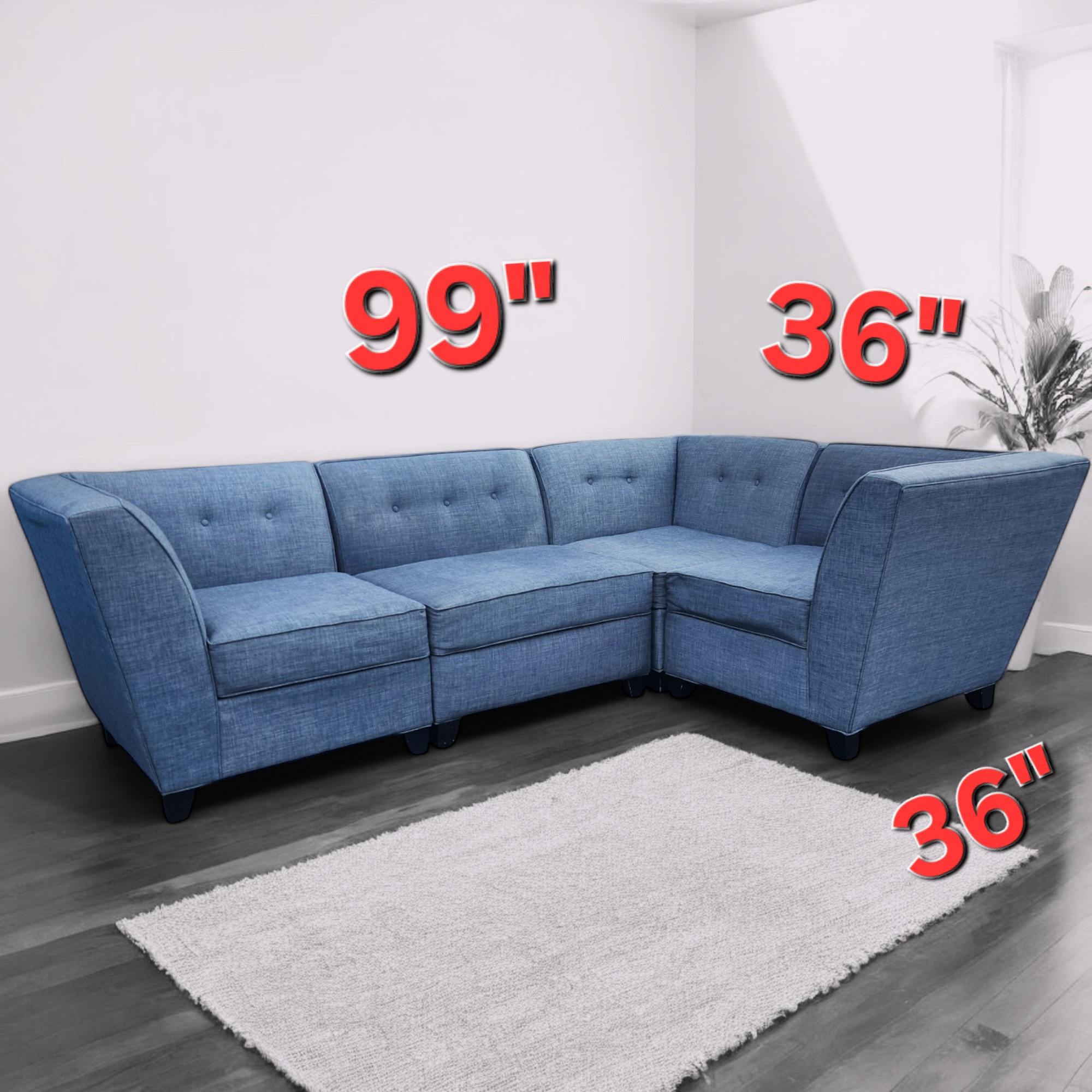Dark Gray Modular Corner L Shaped Sectional Sofa