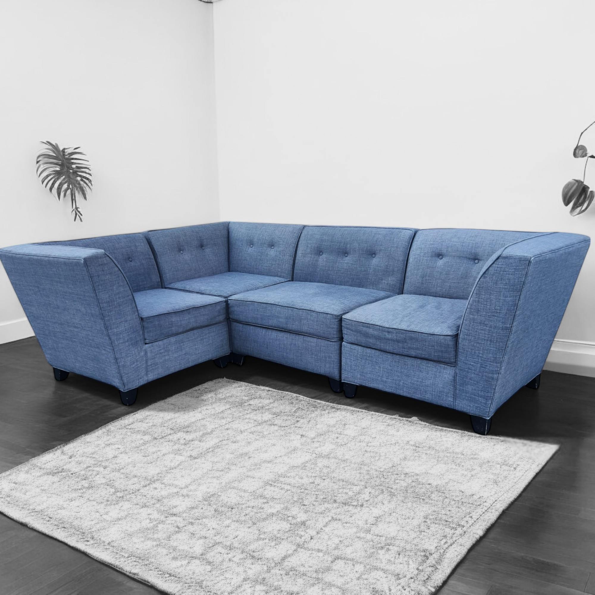 Dark Gray Modular Corner L Shaped Sectional Sofa