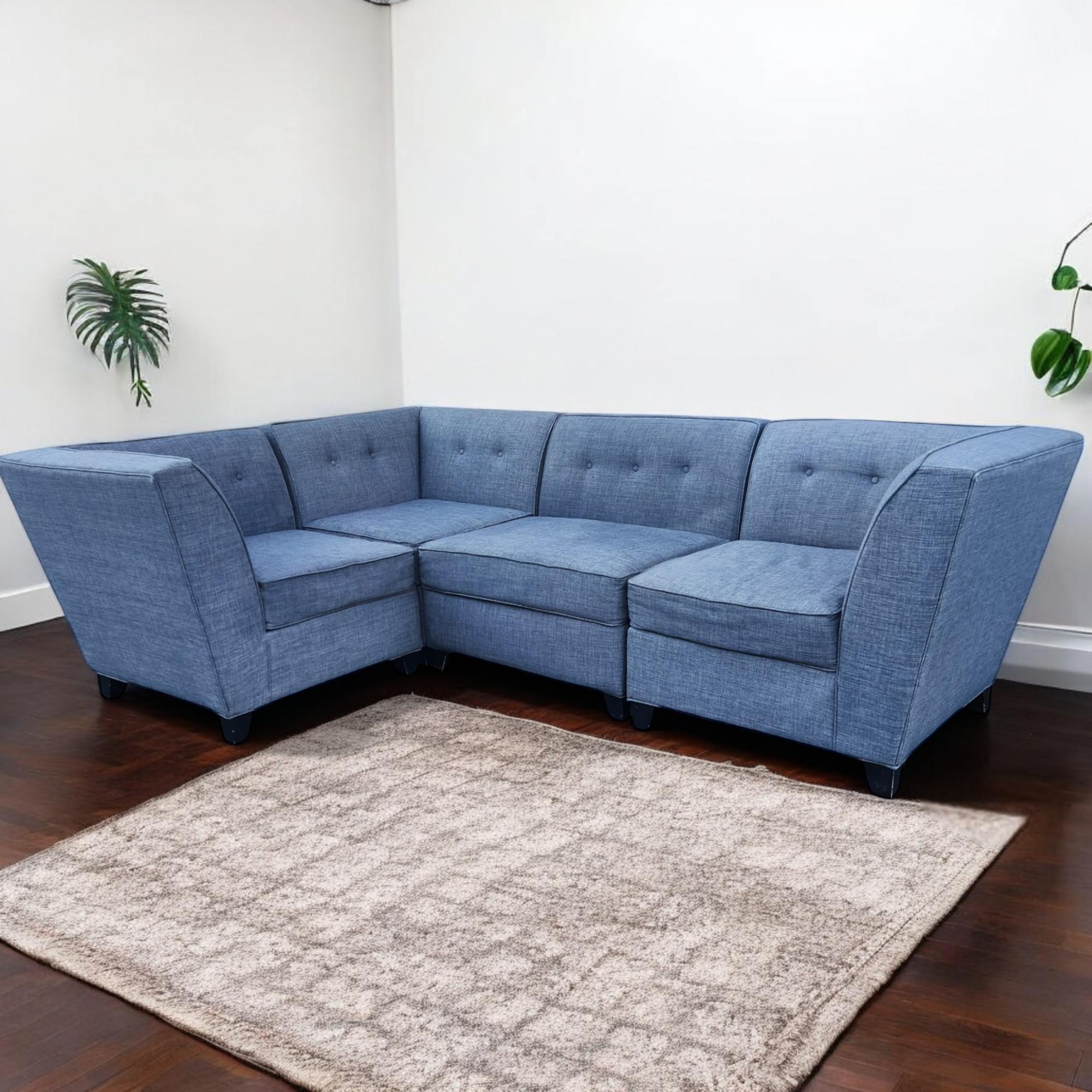 Dark Gray Modular Corner L Shaped Sectional Sofa