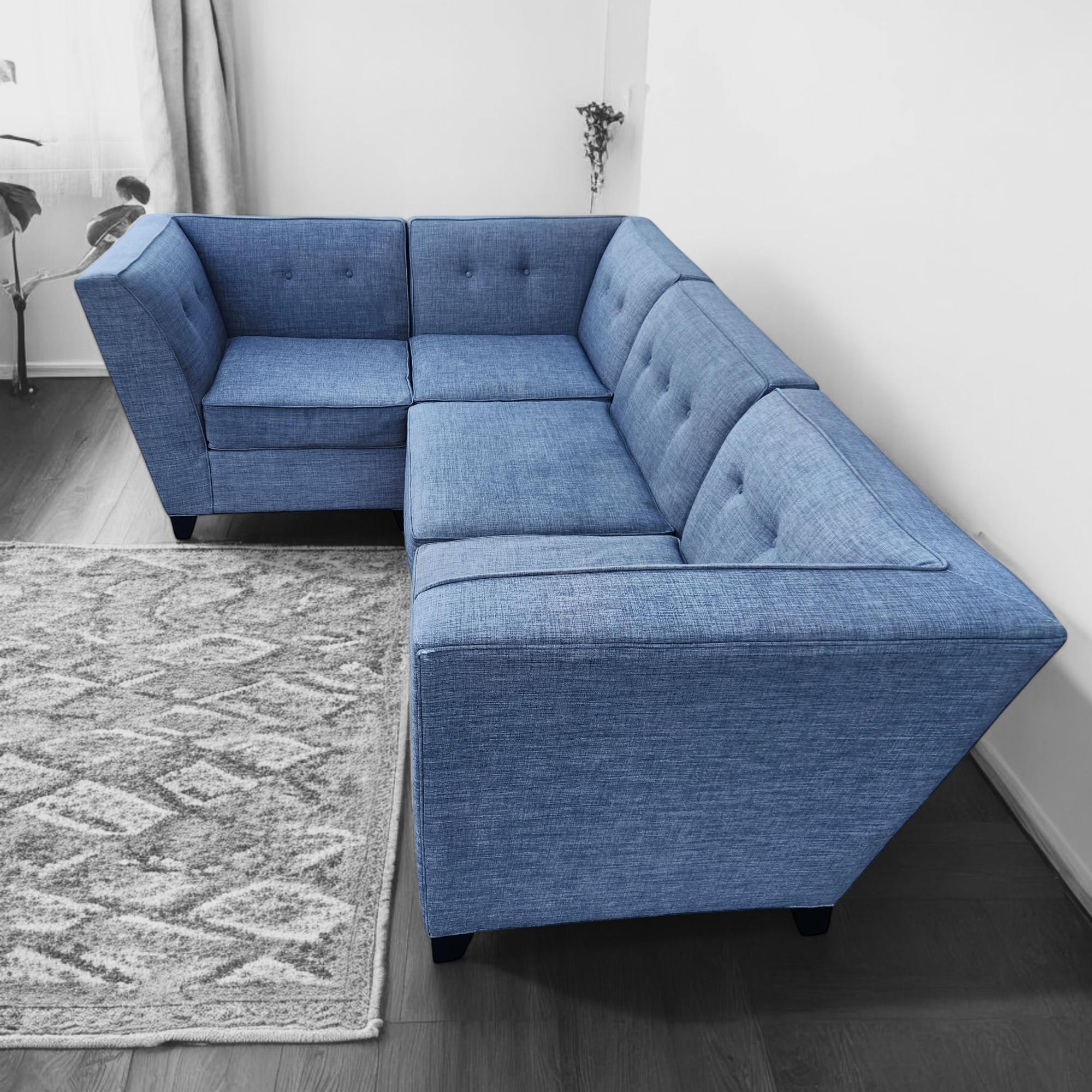 Dark Gray Modular Corner L Shaped Sectional Sofa