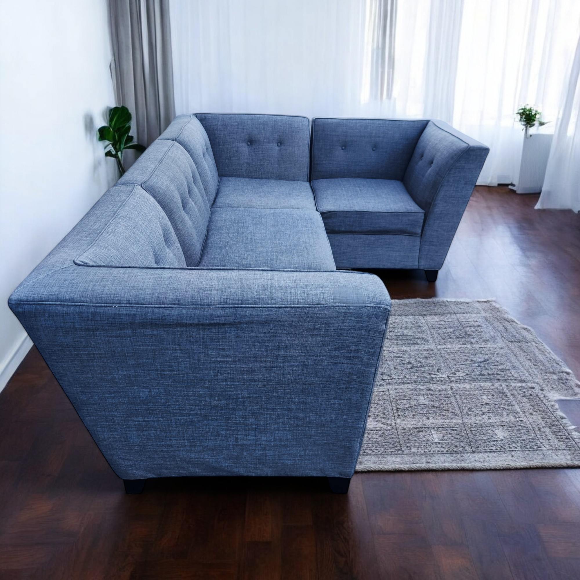 Dark Gray Modular Corner L Shaped Sectional Sofa
