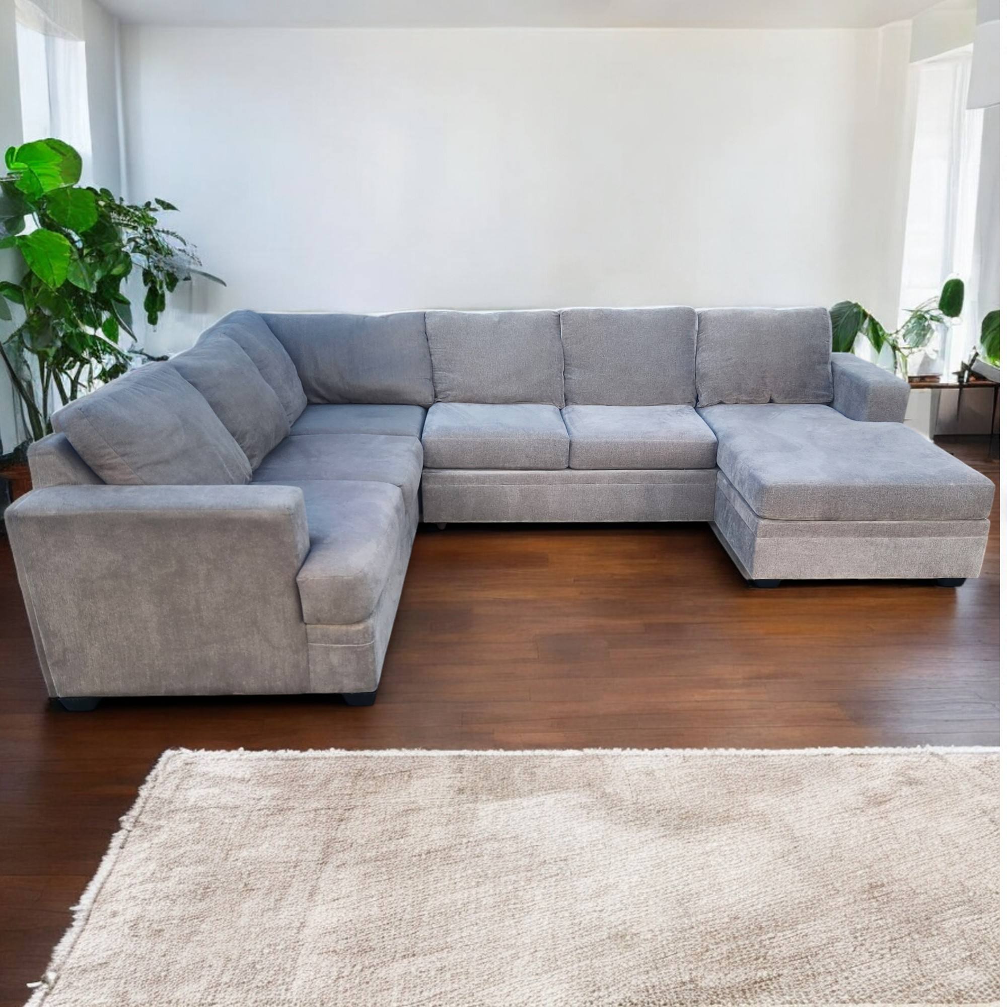 Gray & Green Living Spaces U Shaped Sectional Couch