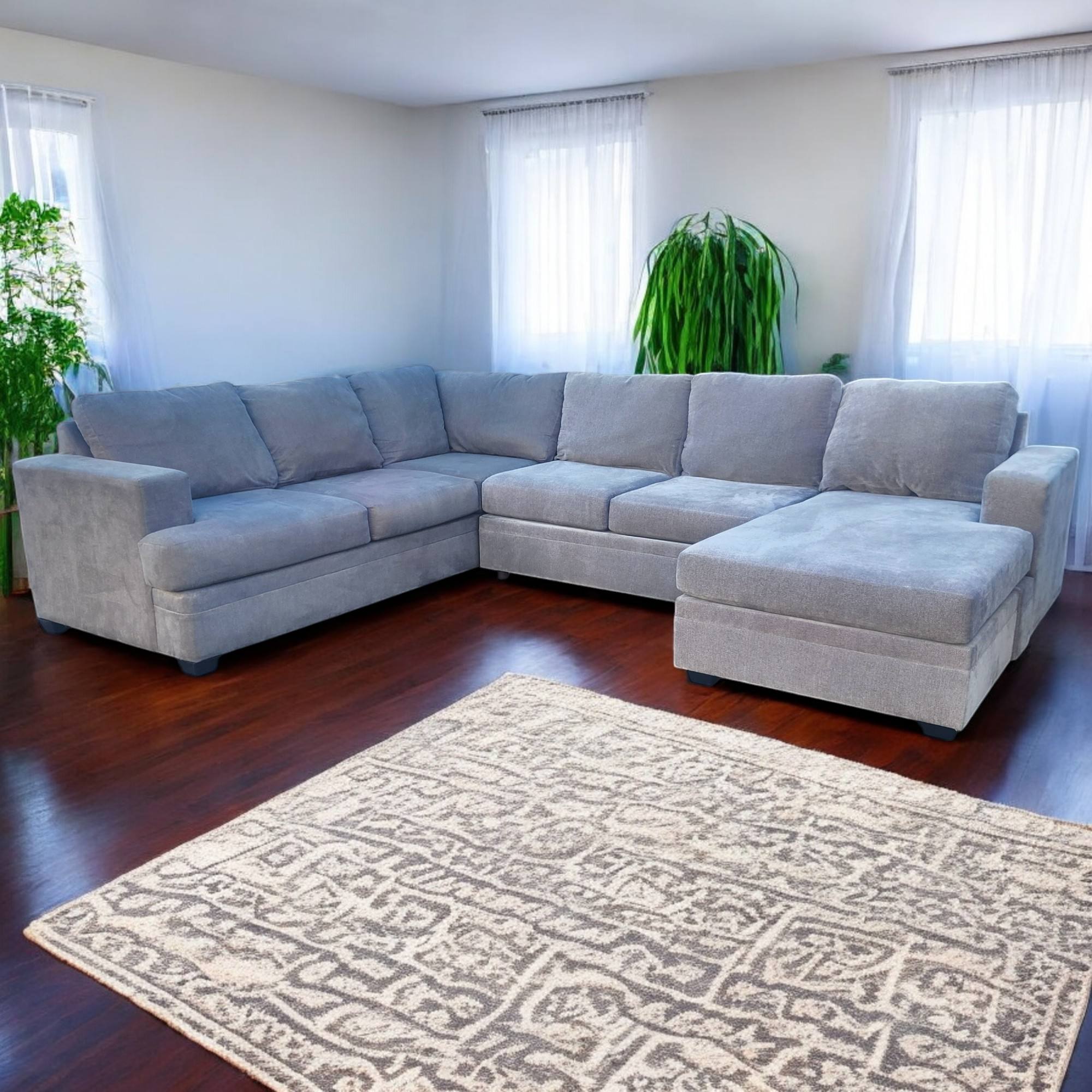 Gray & Green Living Spaces U Shaped Sectional Couch