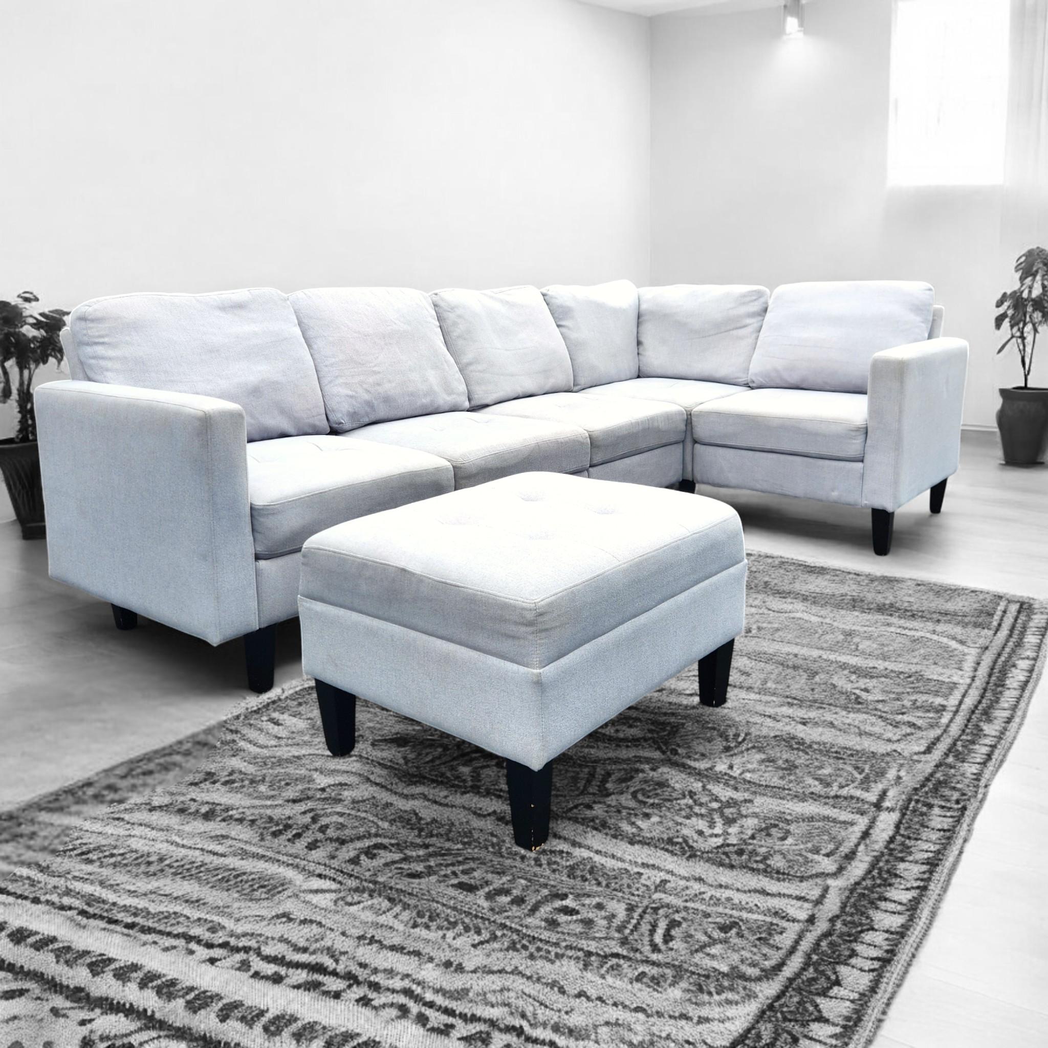 Light Gray 6 Piece Modular Sectional Sofa Set