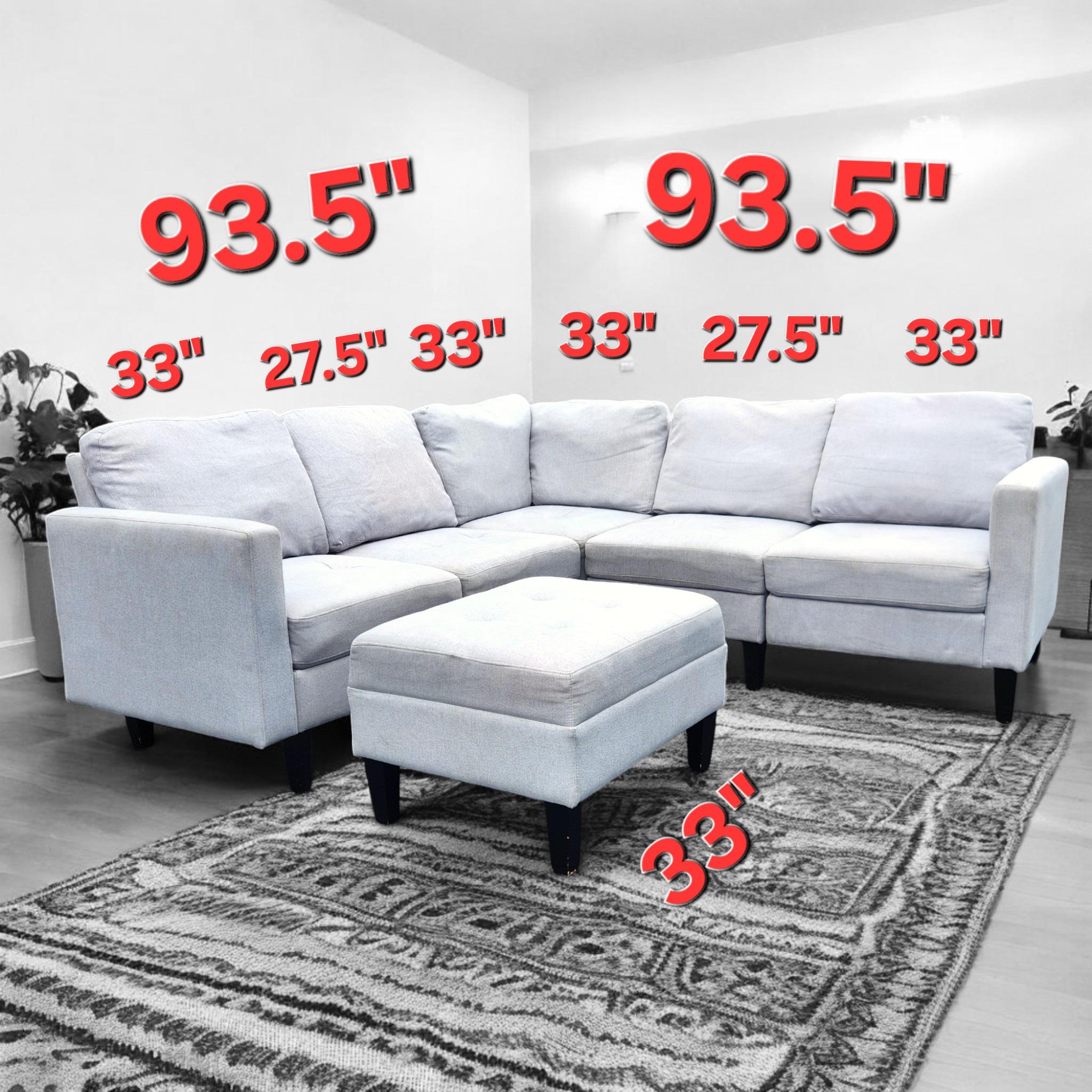 Light Gray 6 Piece Modular Sectional Sofa Set