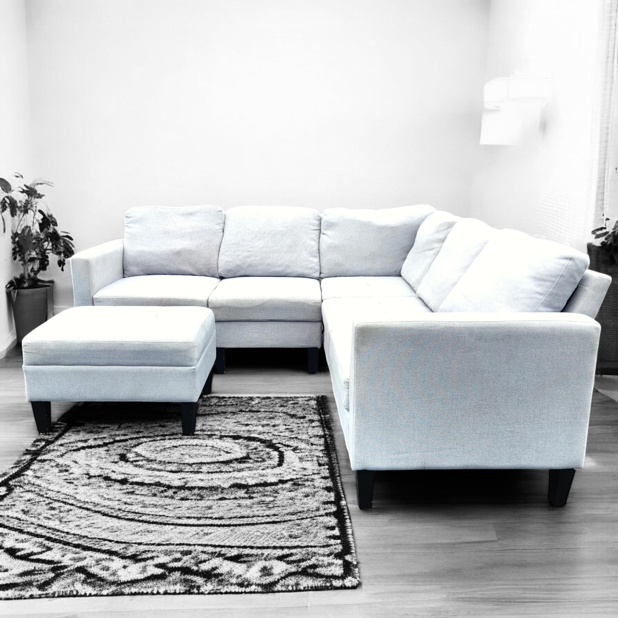 Light Gray 6 Piece Modular Sectional Sofa Set