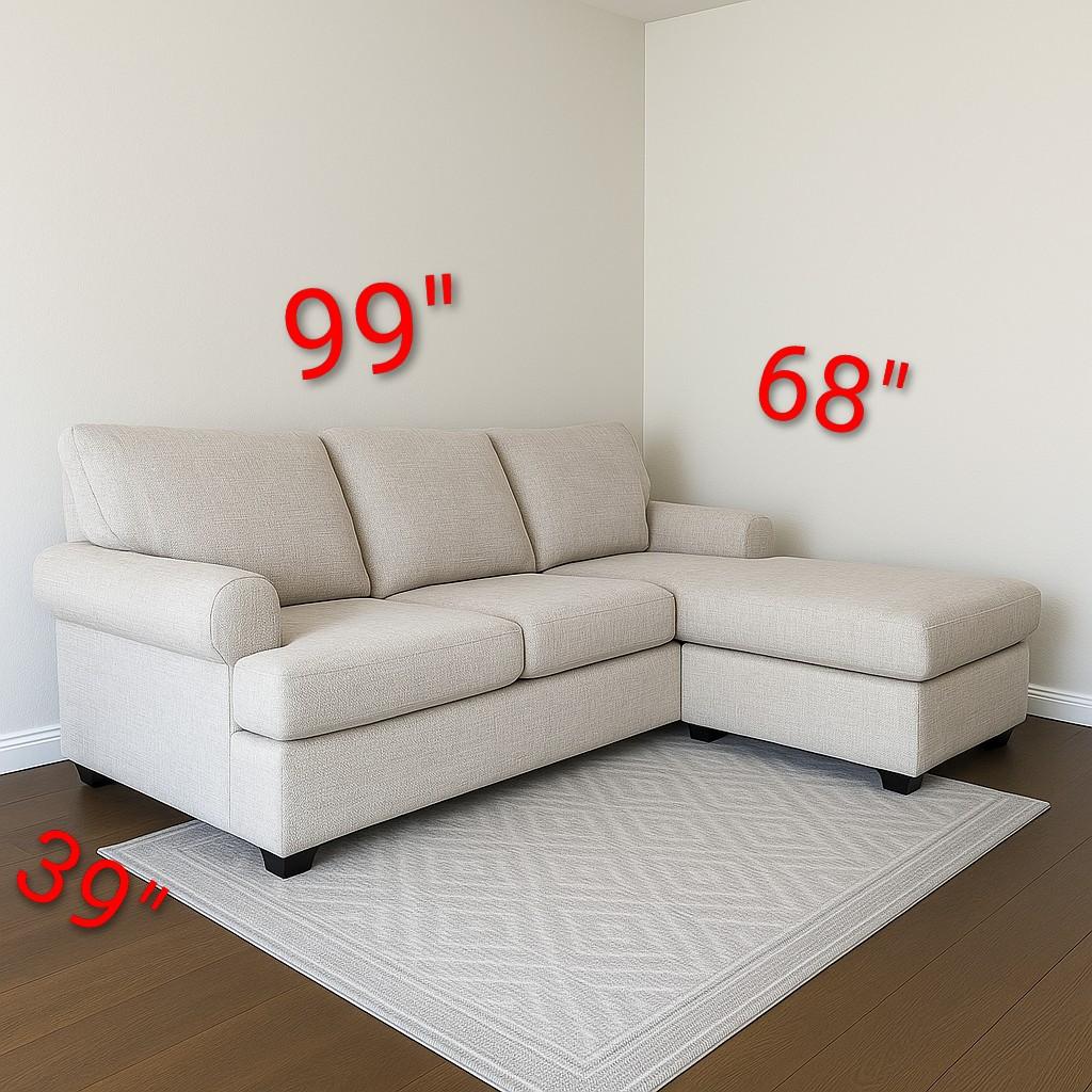 Living Spaces Hampstead II Linen Beige Queen Sleeper Sofa