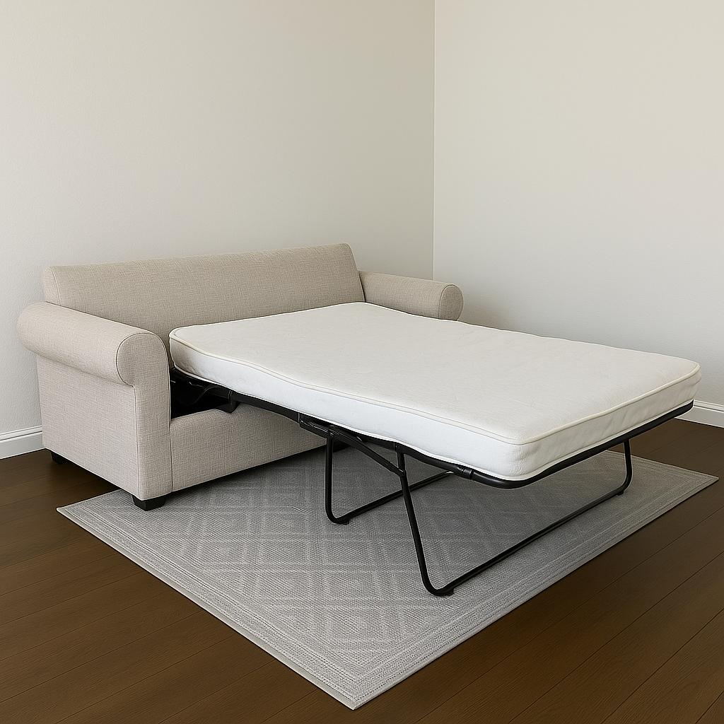 Living Spaces Hampstead II Linen Beige Queen Sleeper Sofa