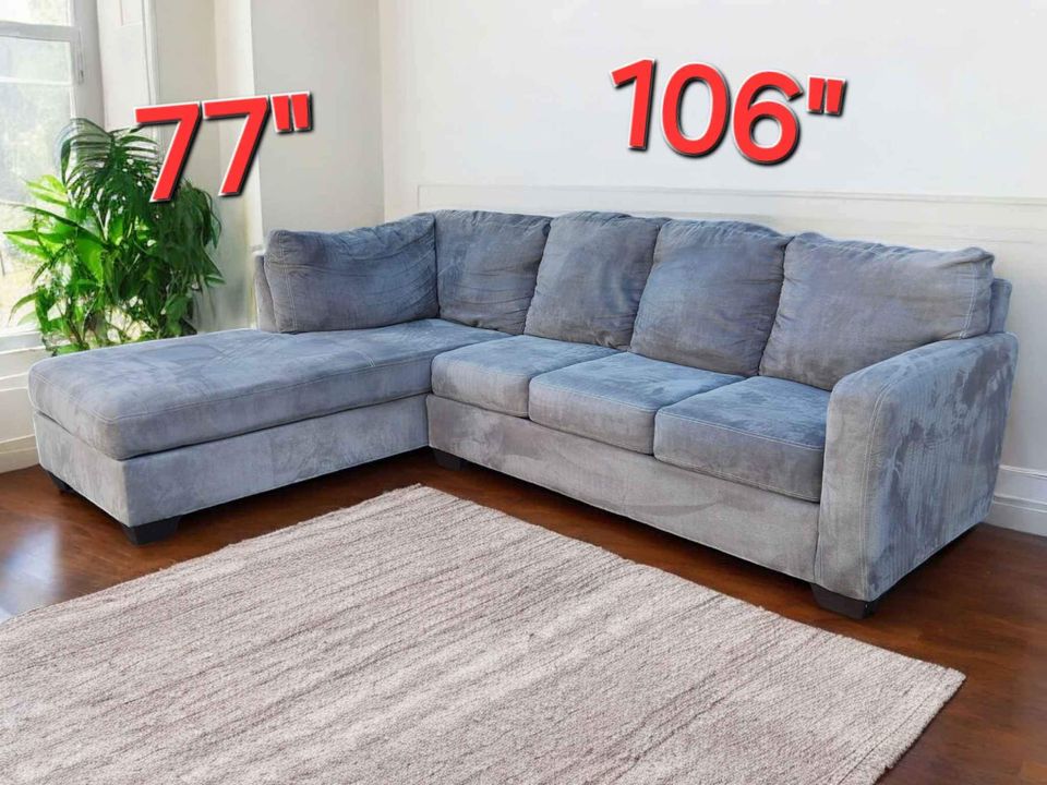Corner L Shape Sectional Couch Sofa in Gray