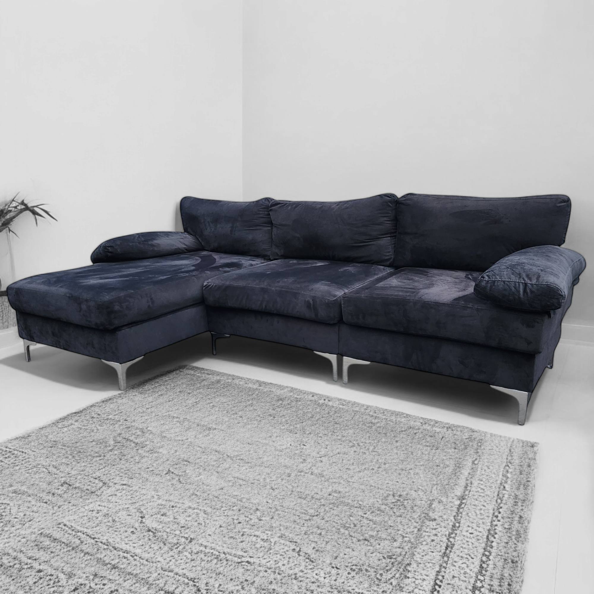 Black Corner L Shaped Sectional