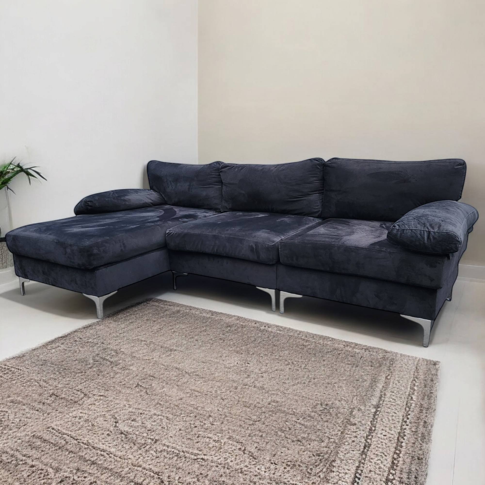 Black Corner L Shaped Sectional