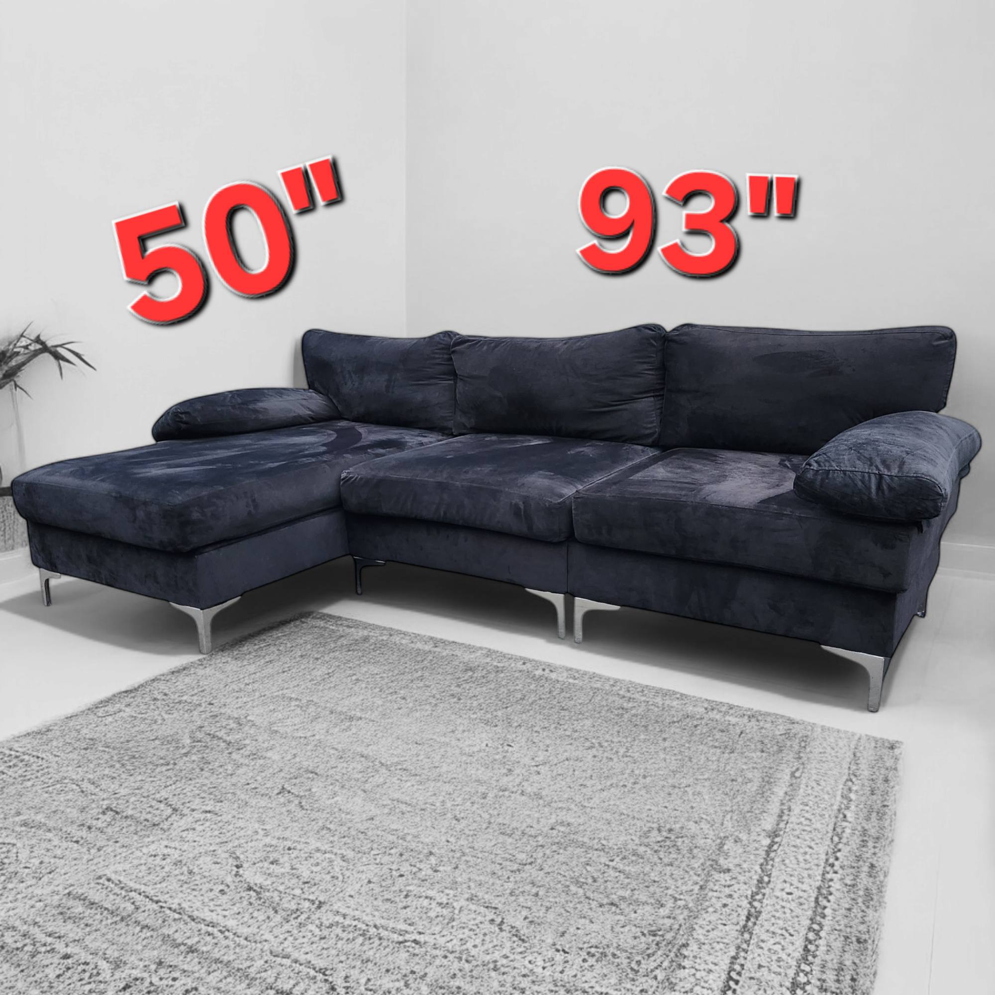 Black Corner L Shaped Sectional