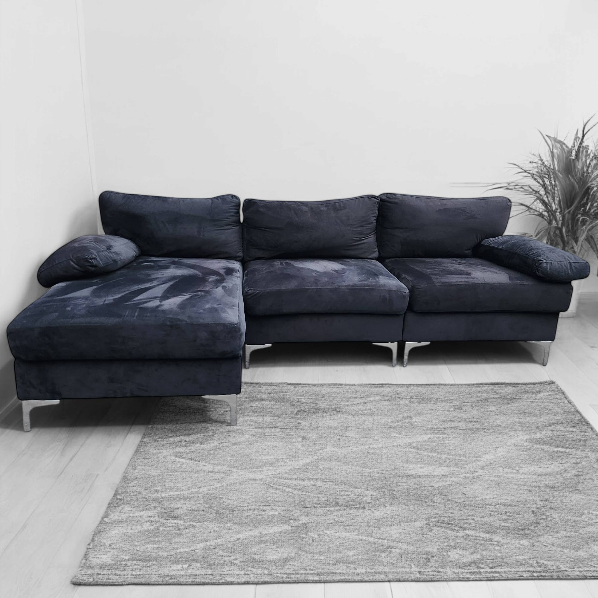 Black Corner L Shaped Sectional