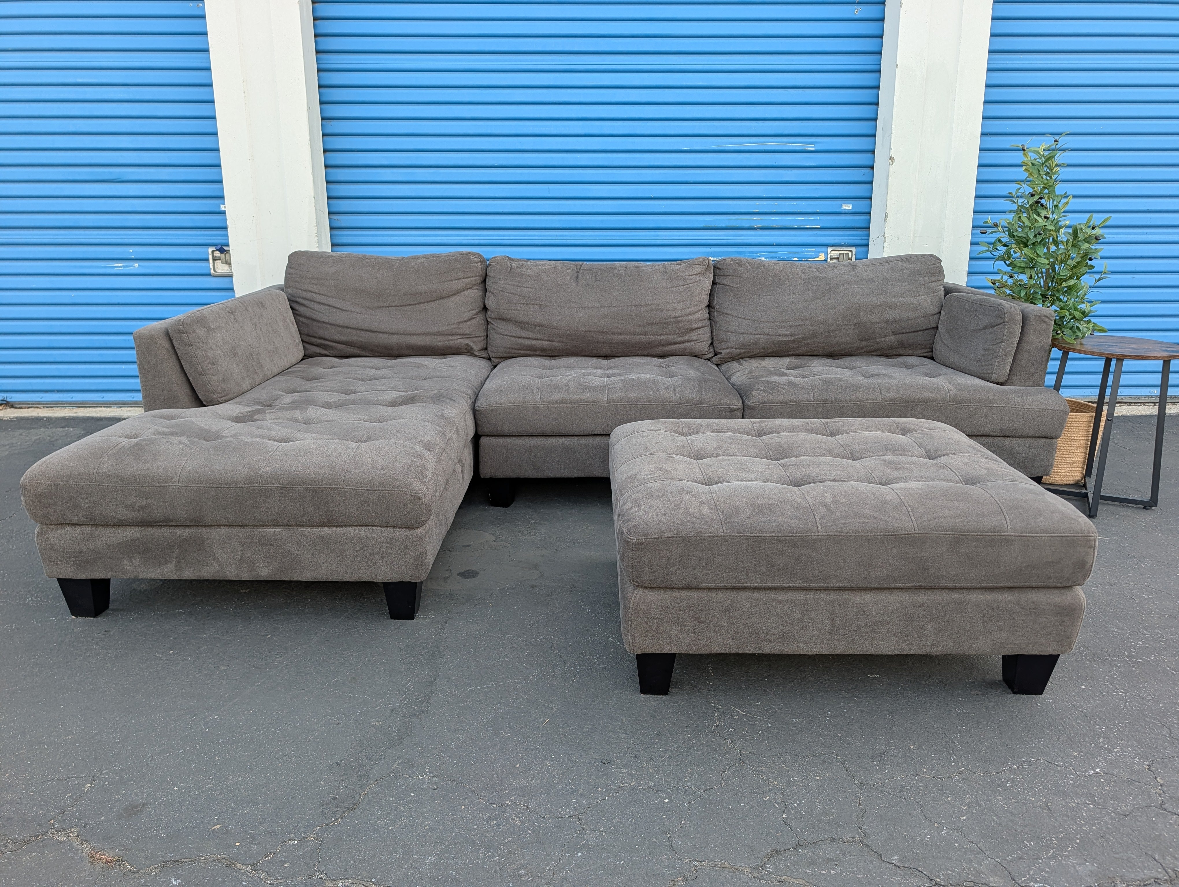 Black Sectional with Ottoman