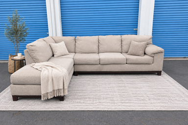 Large Beige Sectional — front ai
