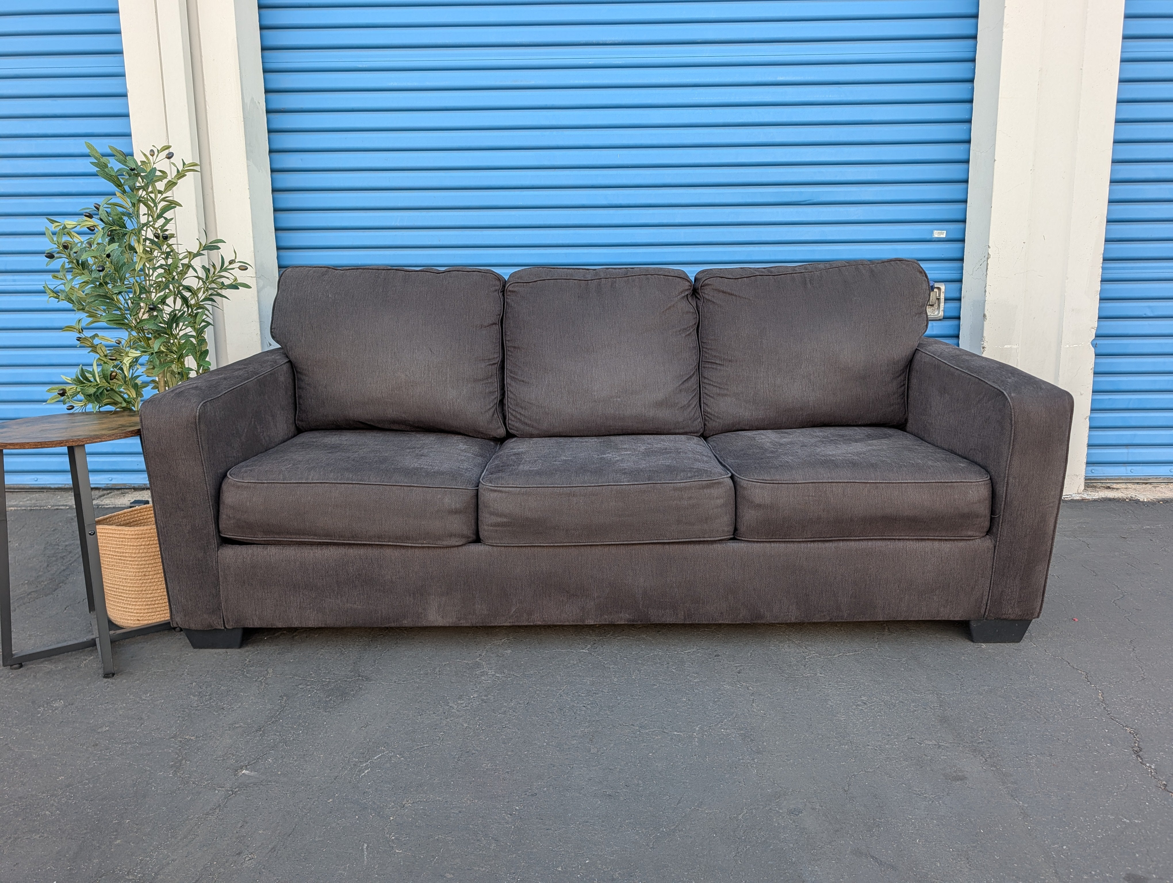 Black Sleeper Sofa — front raw