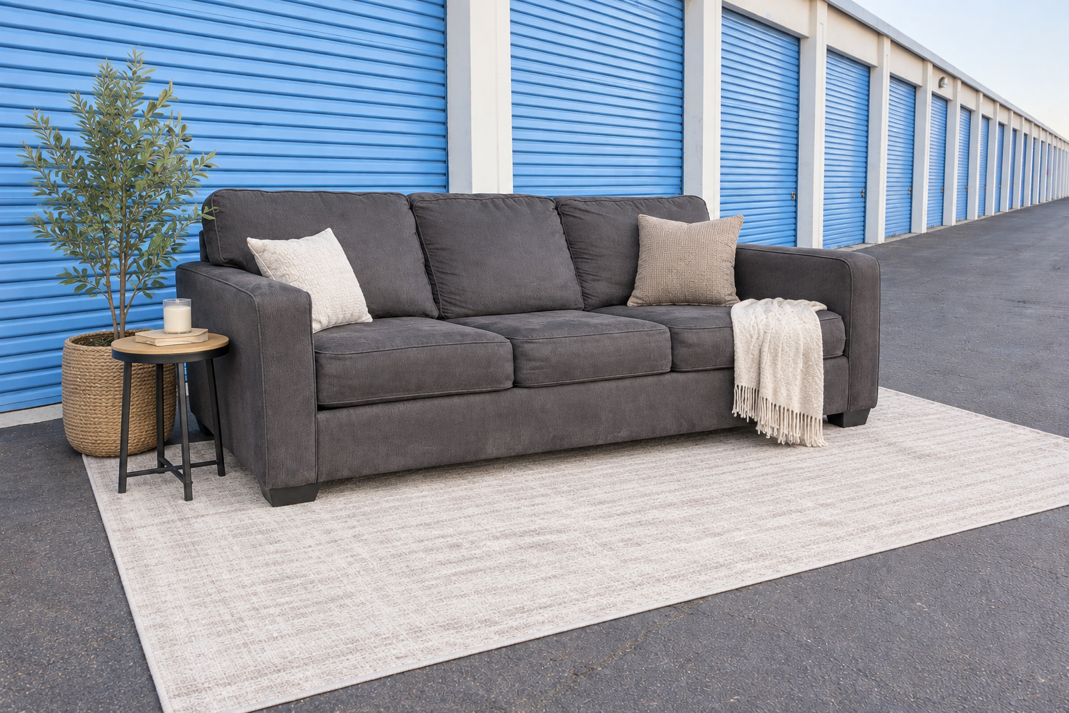 Black Sleeper Sofa — angle ai