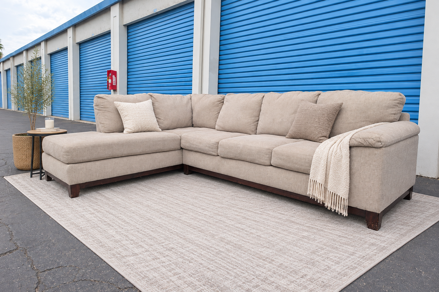 Large Beige Sectional — angle ai