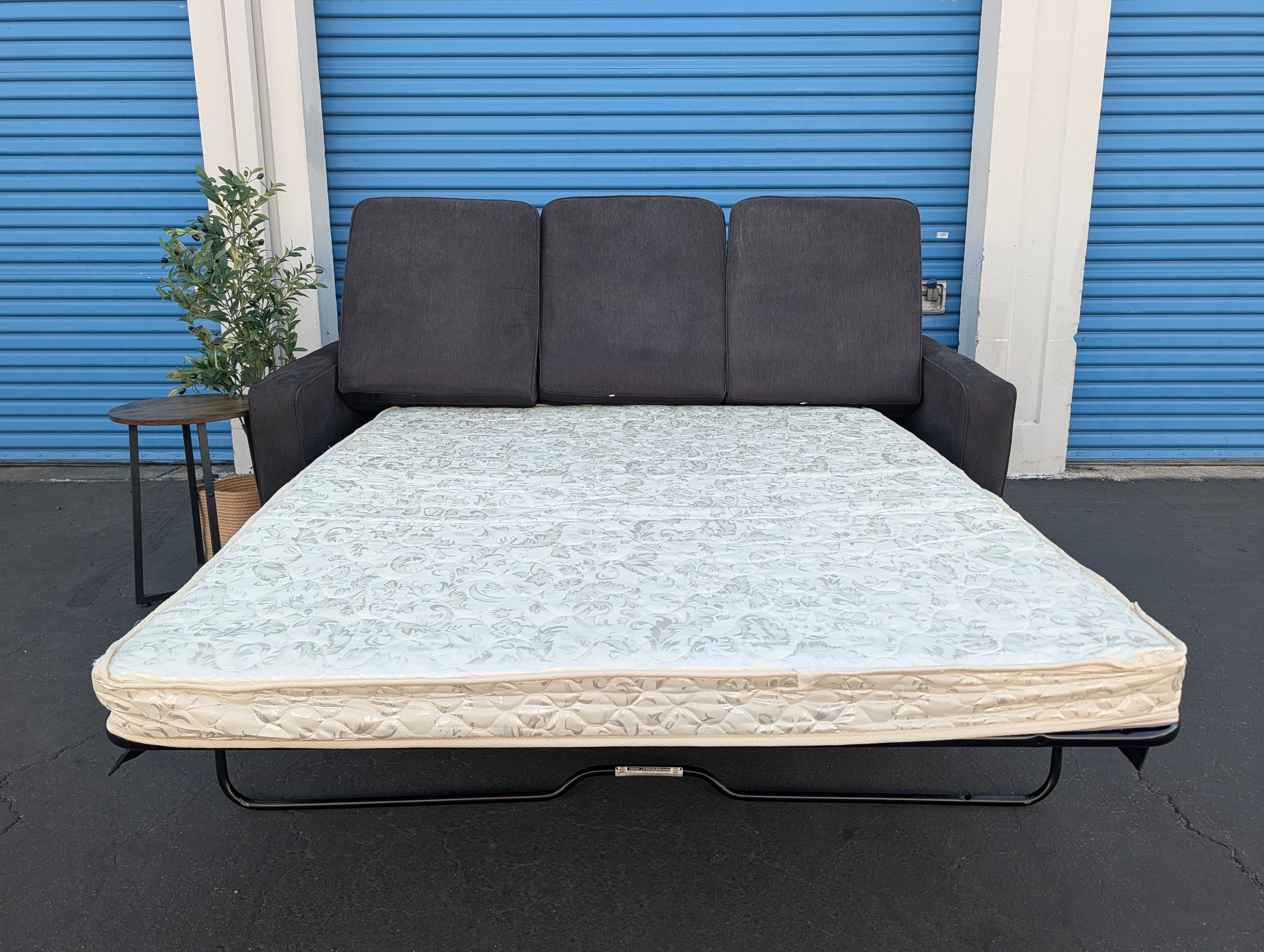 Black Sleeper Sofa — extra 1  sleeper open