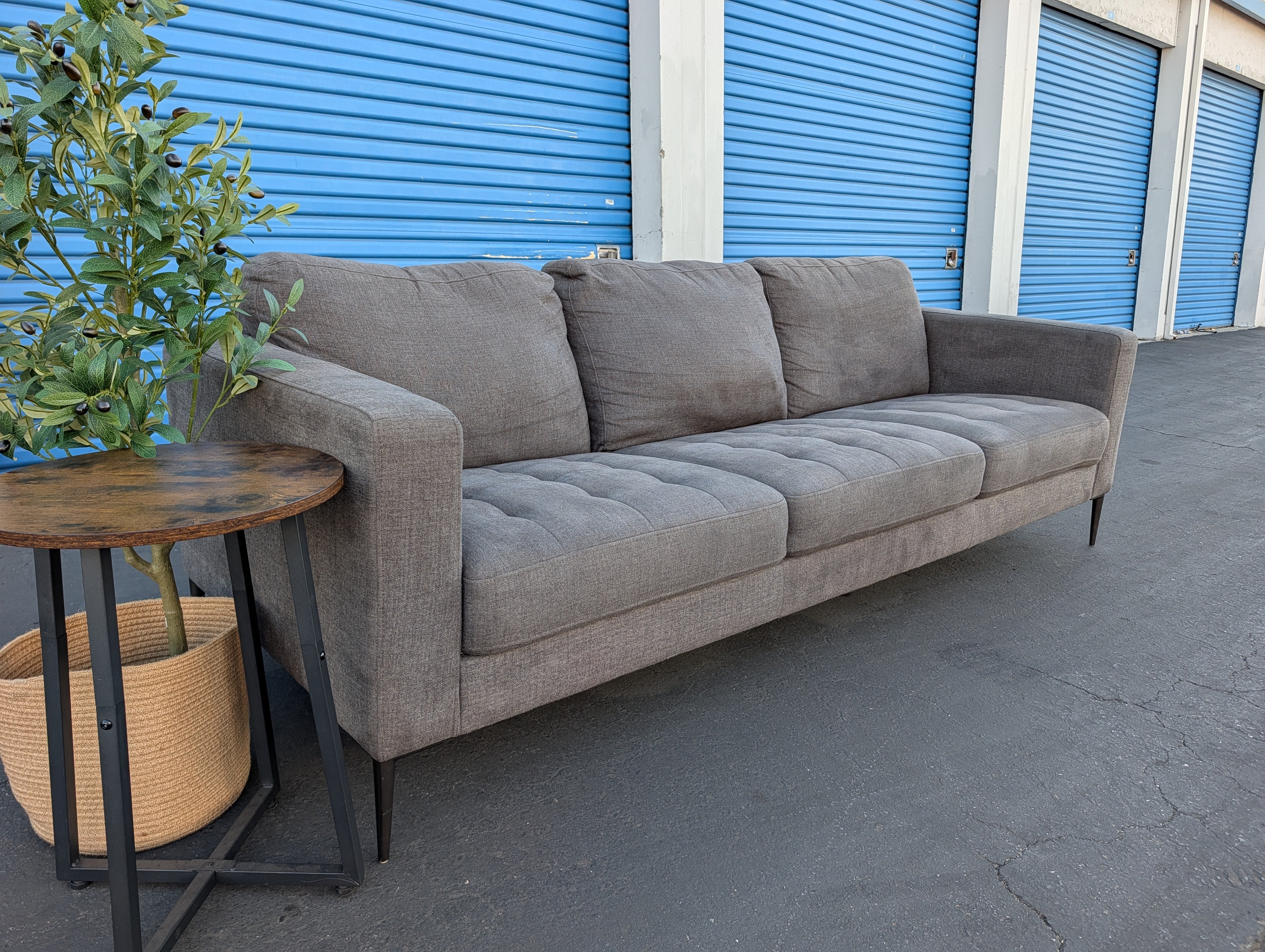Black Mid Century Sofa — angle raw