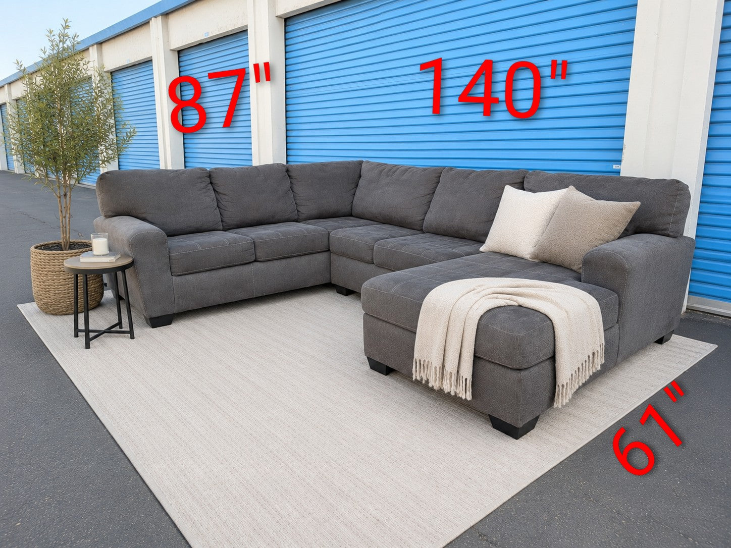Dark Gray U Shaped Sectional
