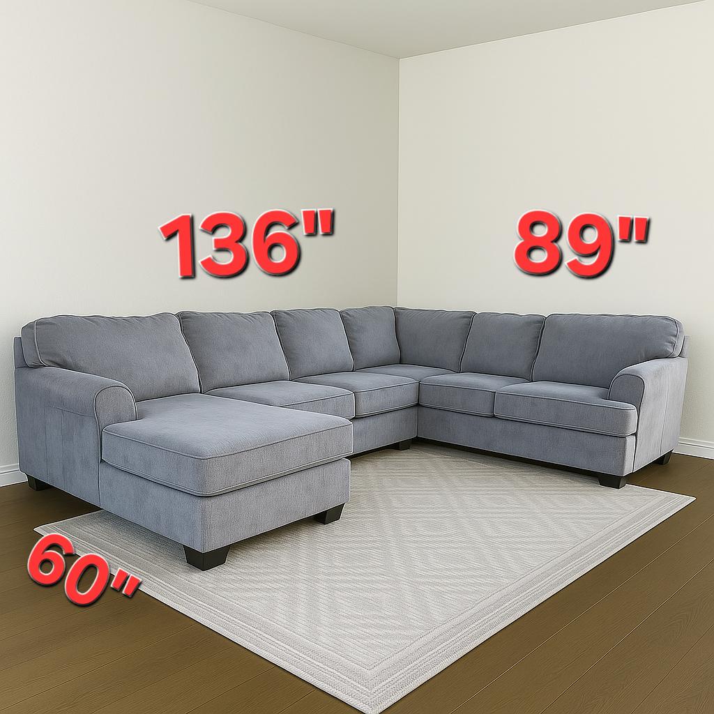 Large Ashley Furniture Gray U Shaped Sectional Couch