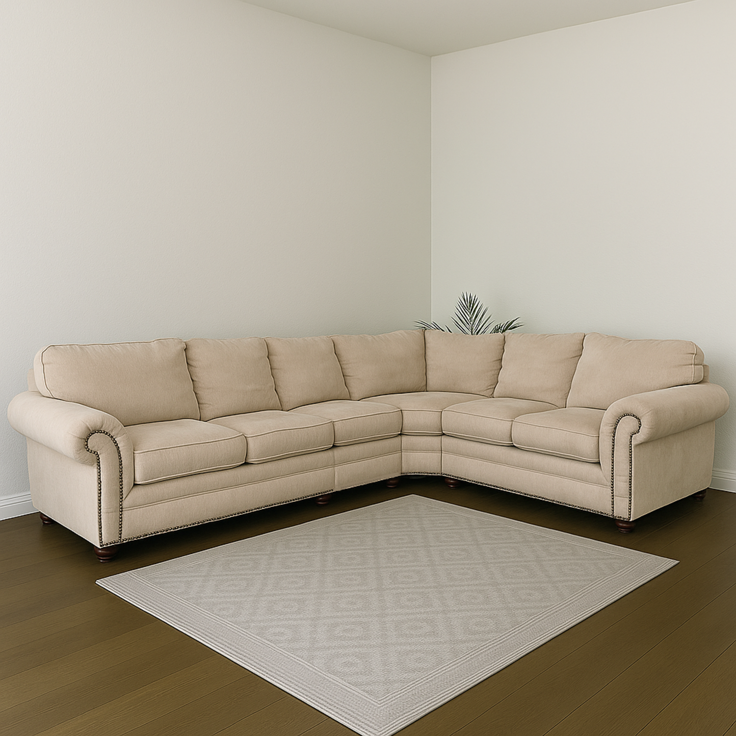 Extra Large Marks & Cohen Beige L Shaped Sectional Couch