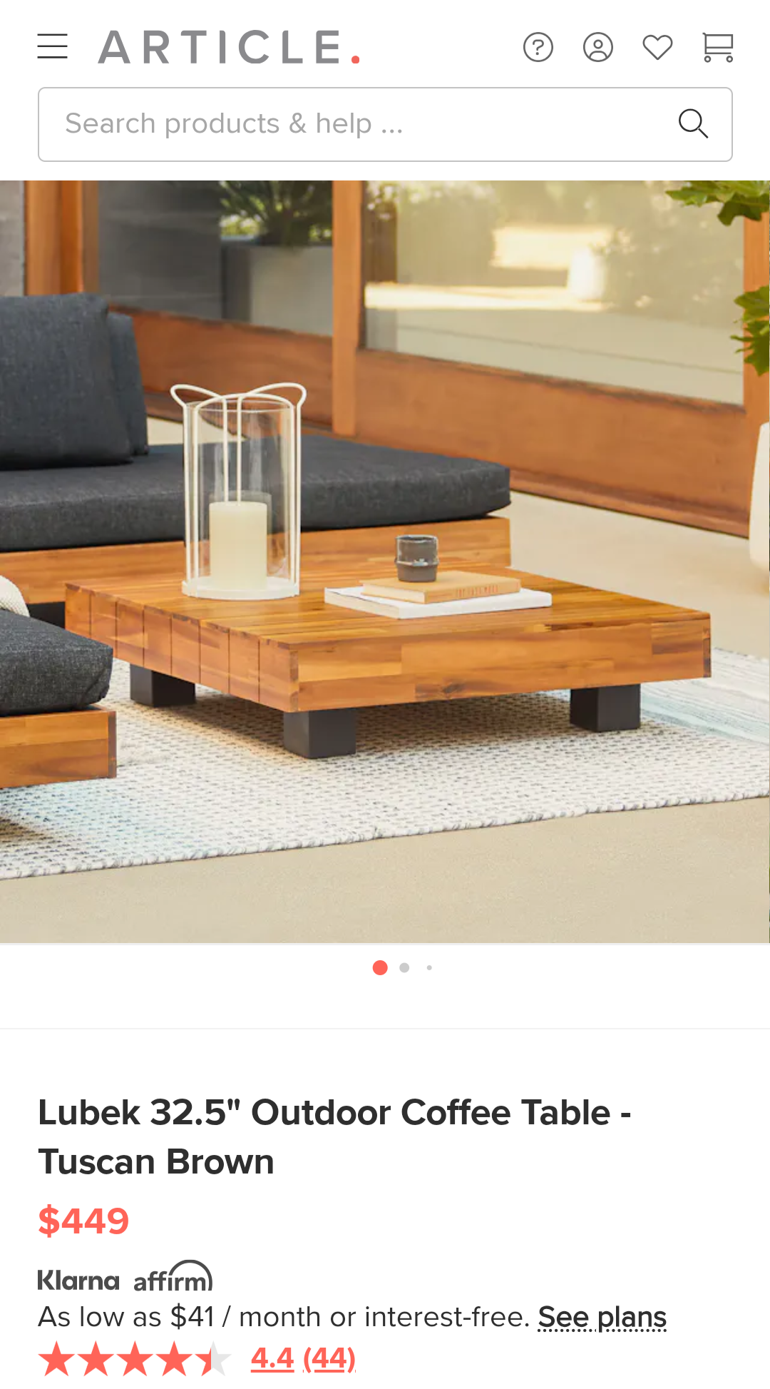 Article Lubek Outdoor Coffee Table