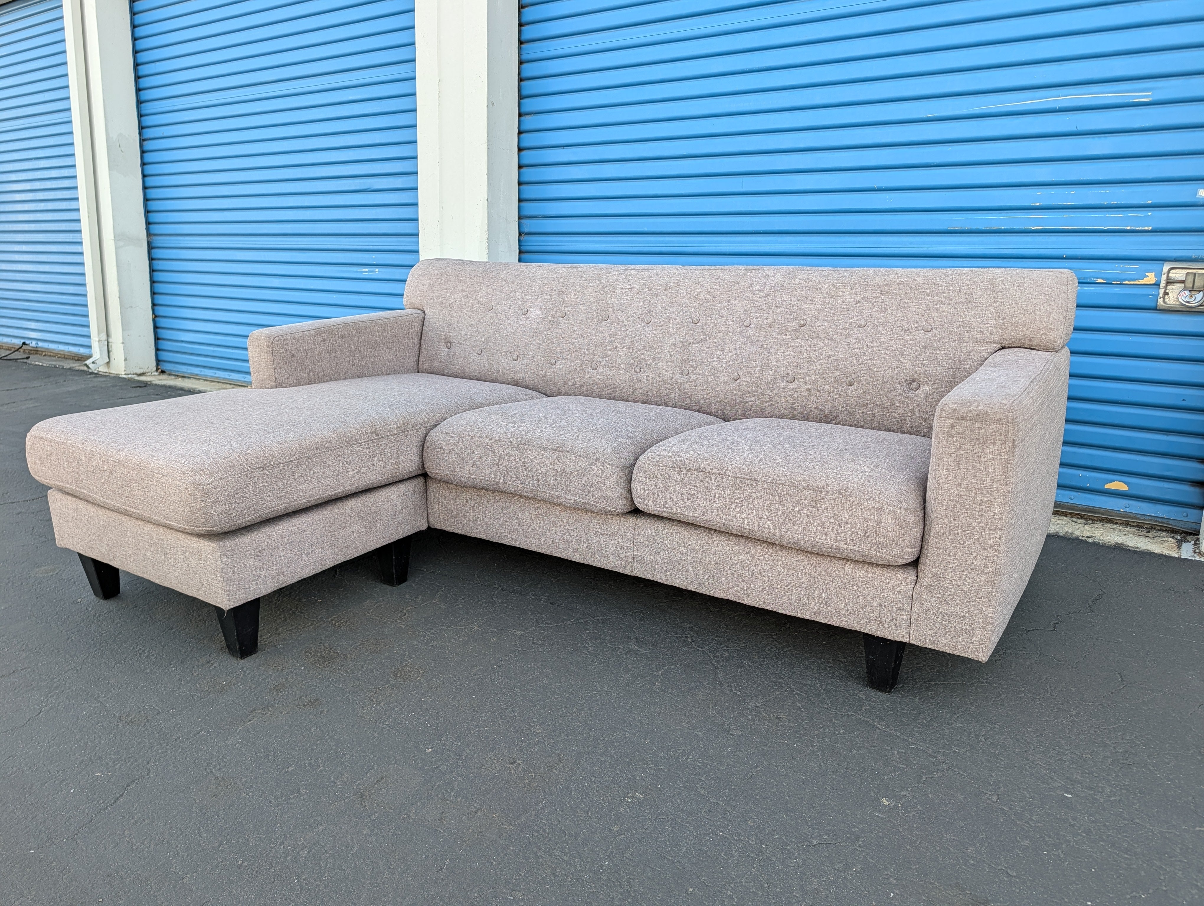 Gray Couch with Reversible Chaise