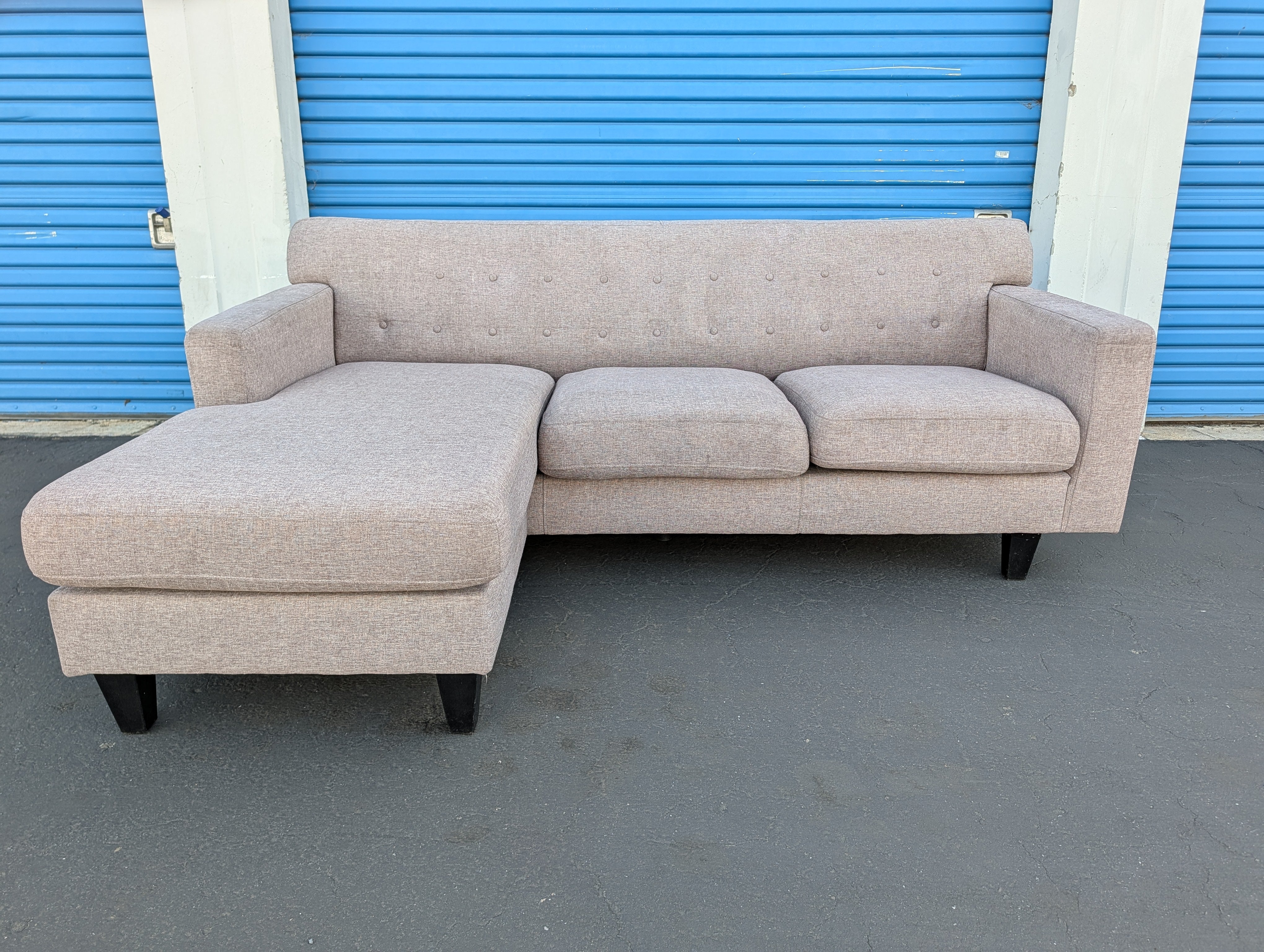 Gray Couch with Reversible Chaise