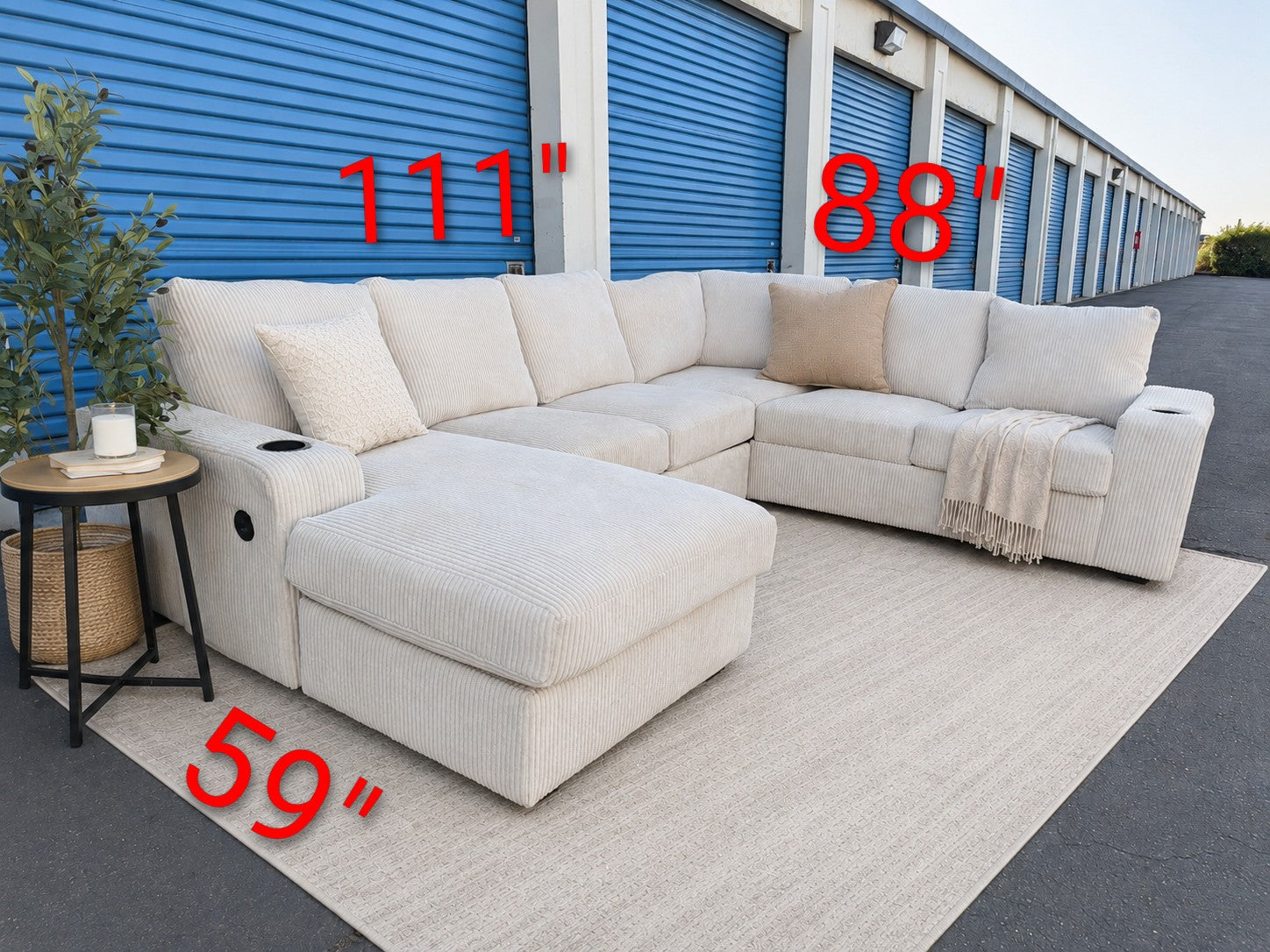 Cream U-shaped Sectional