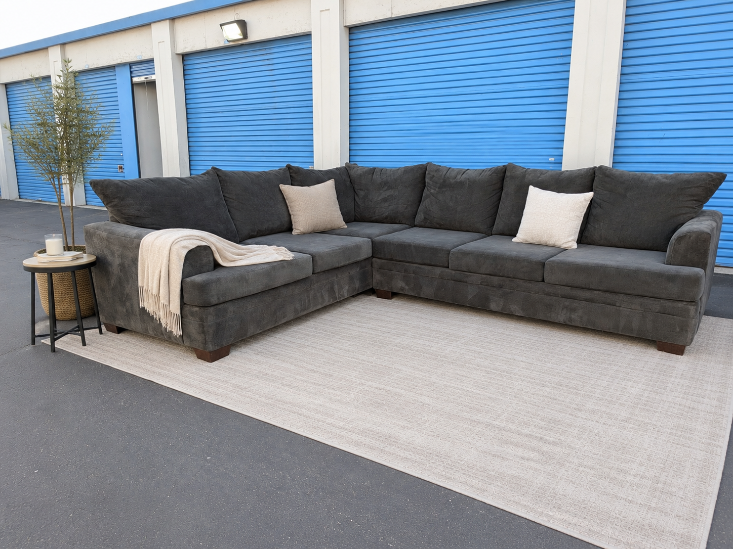 Large Black Sectional