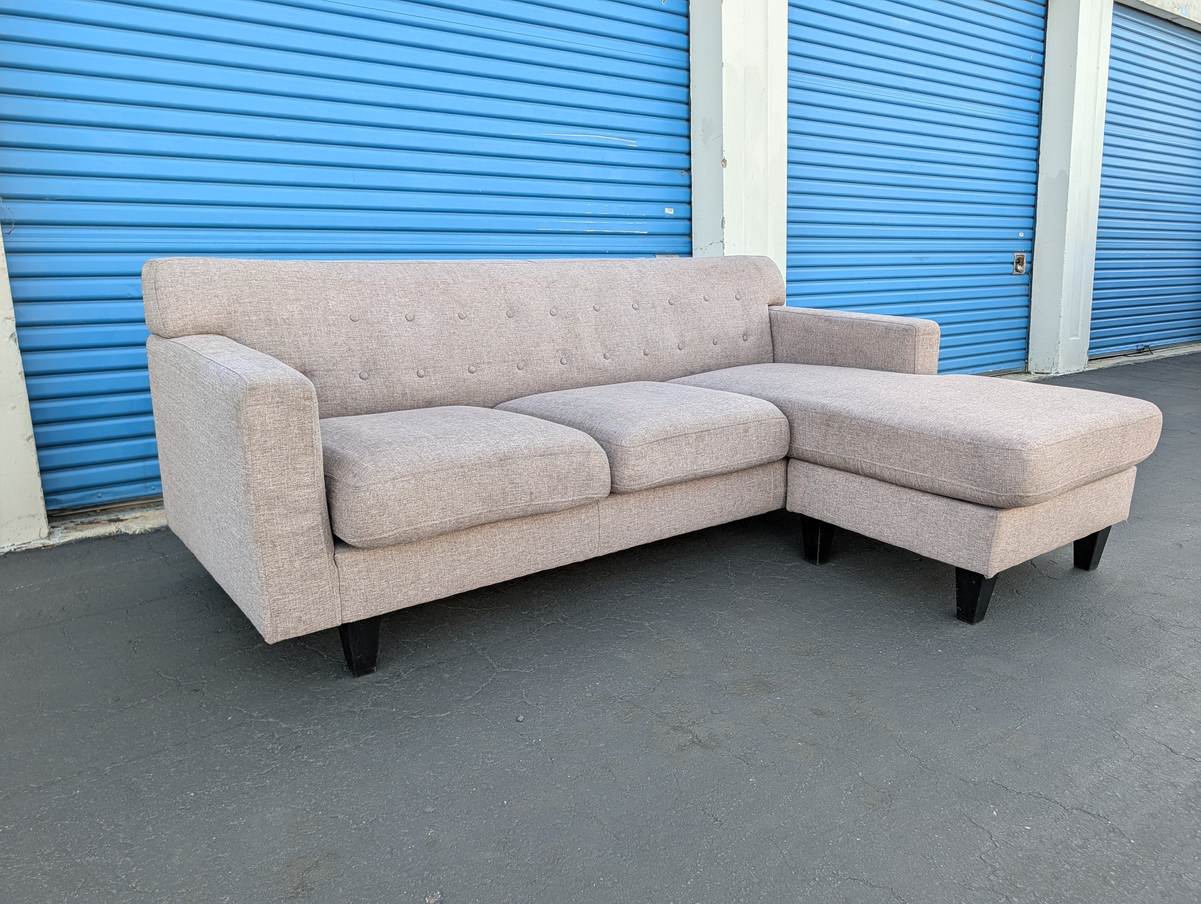 Gray Couch with Reversible Chaise