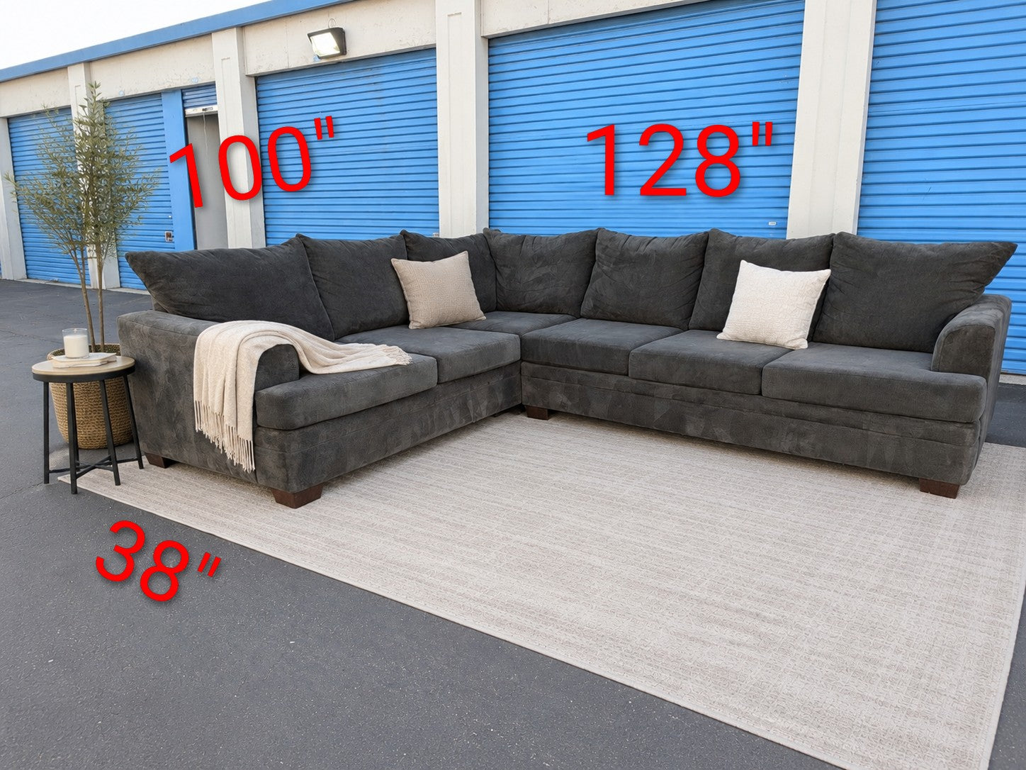 Large Black Sectional