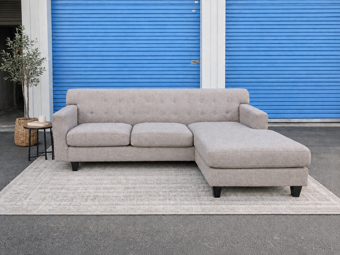 Gray Couch with Reversible Chaise