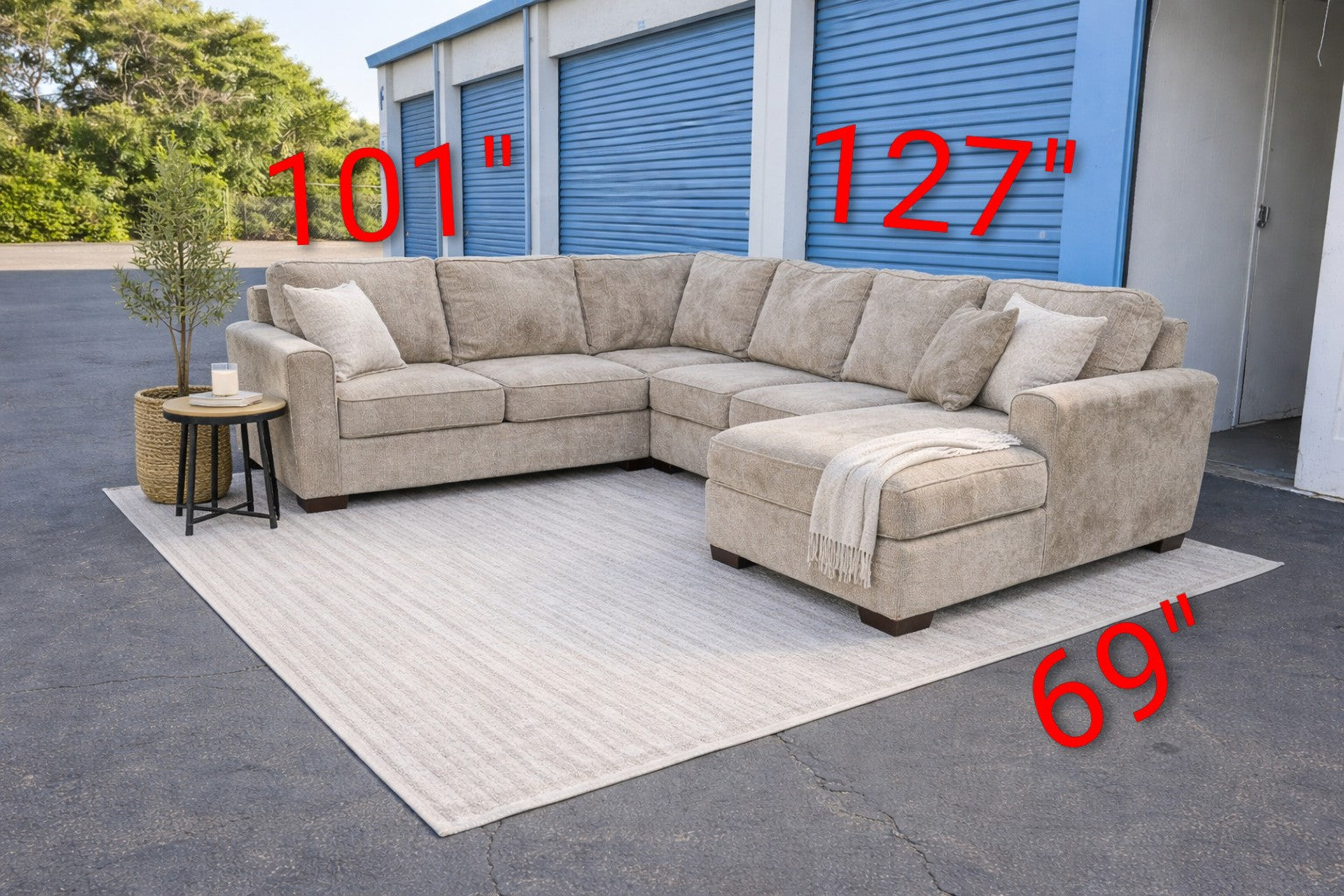Light Taupe Ashley Patola Park 4-Piece Sectional