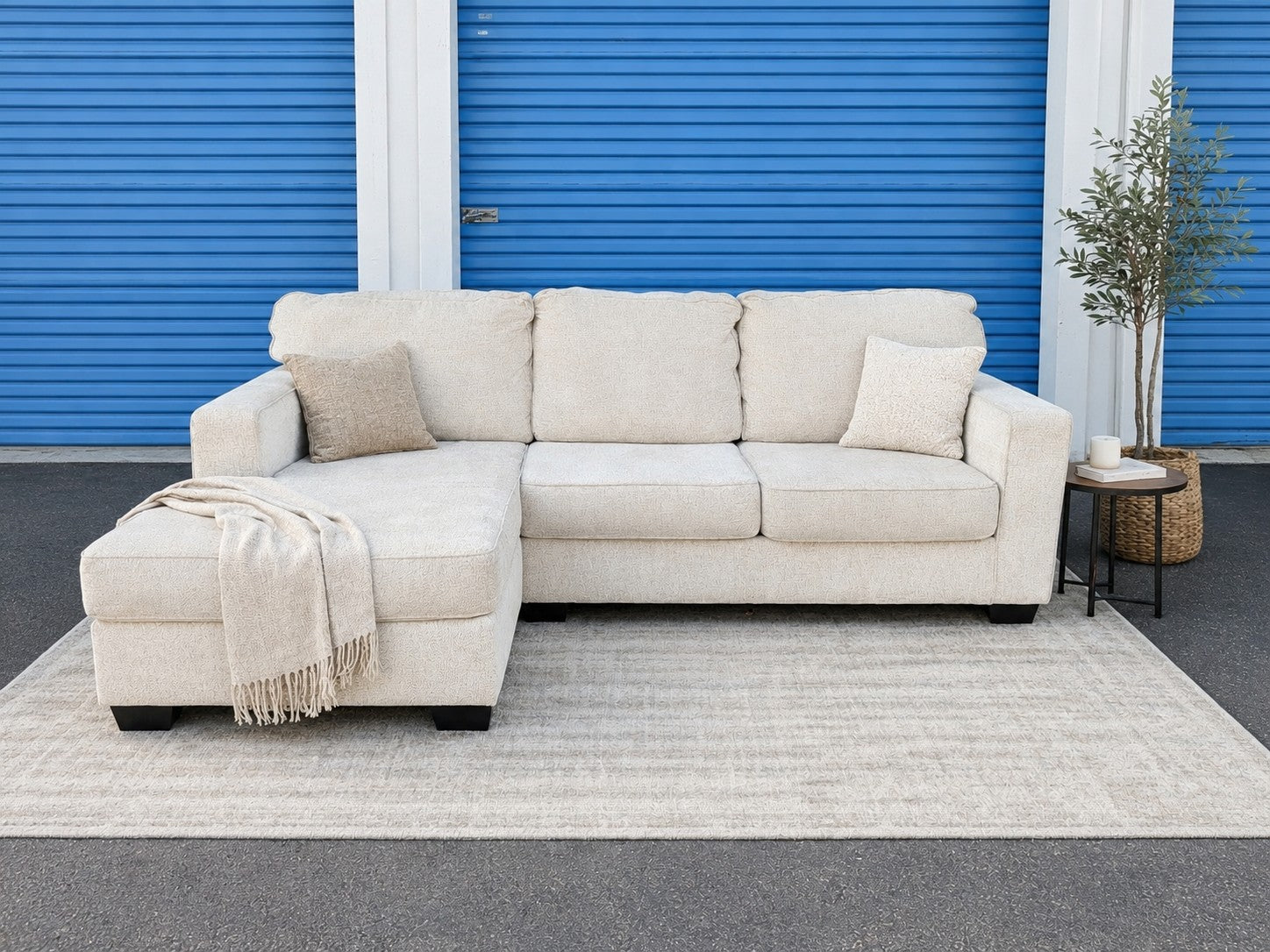 Ashley Light Beige Reversible Chaise