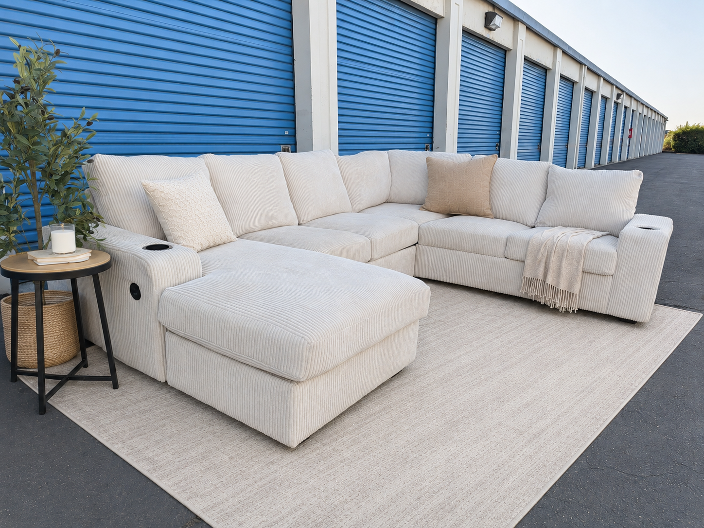 Cream U-shaped Sectional
