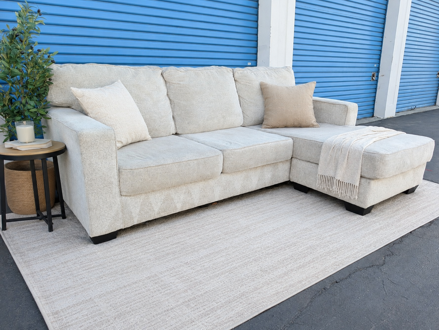 Ashley Light Beige Reversible Chaise