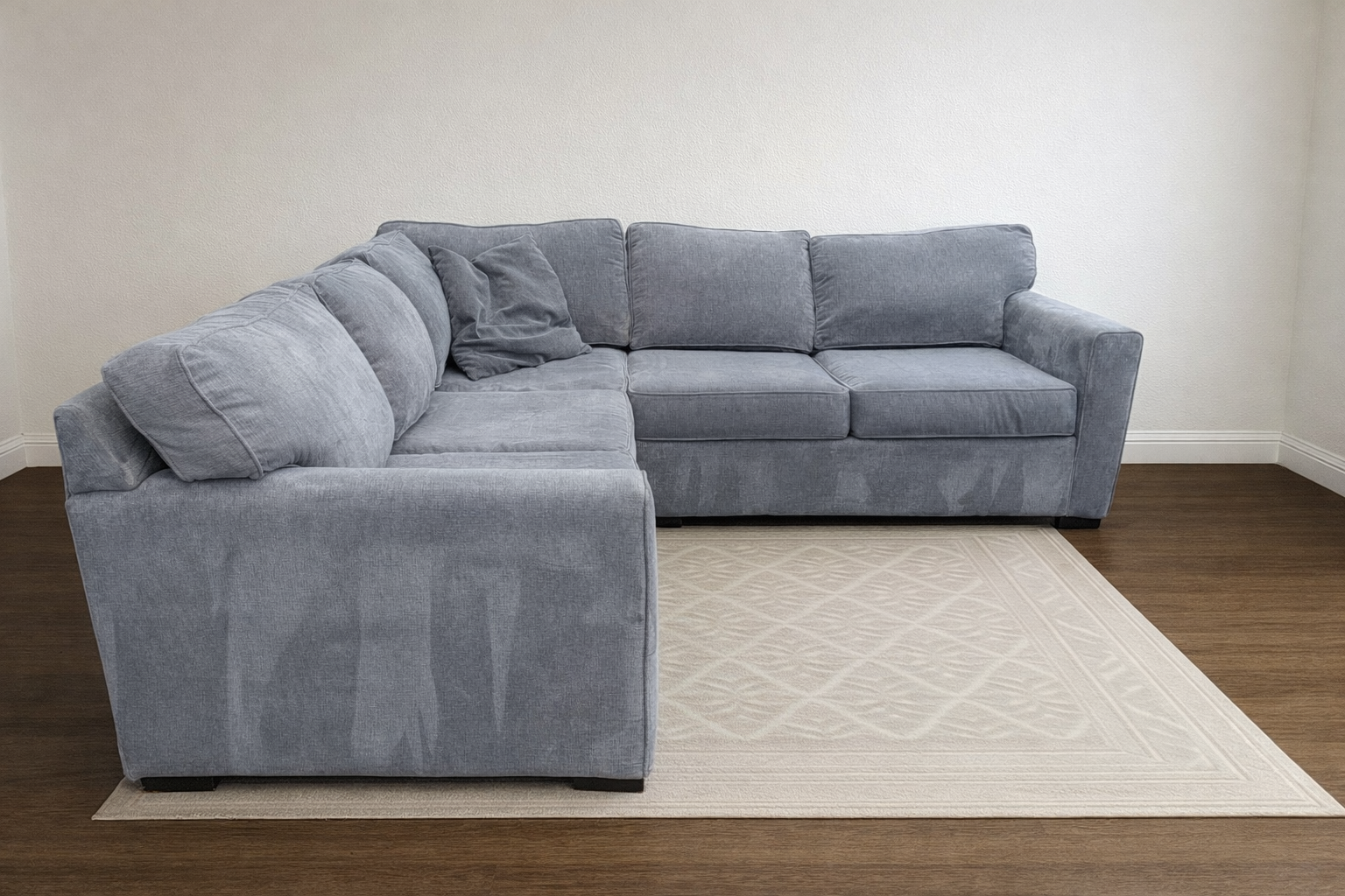 Living Spaces Blue Gray Corner Sectional