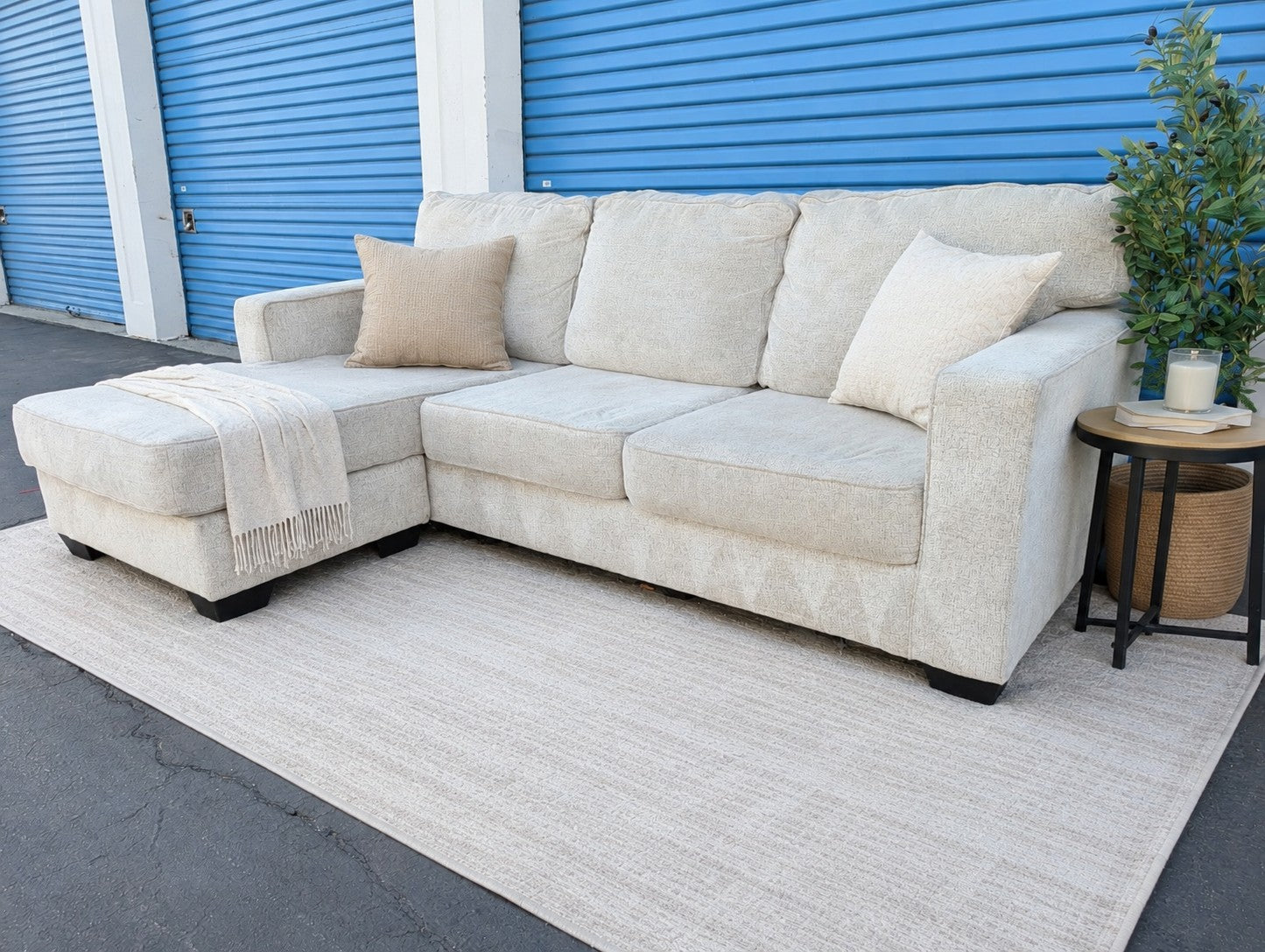 Ashley Light Beige Reversible Chaise