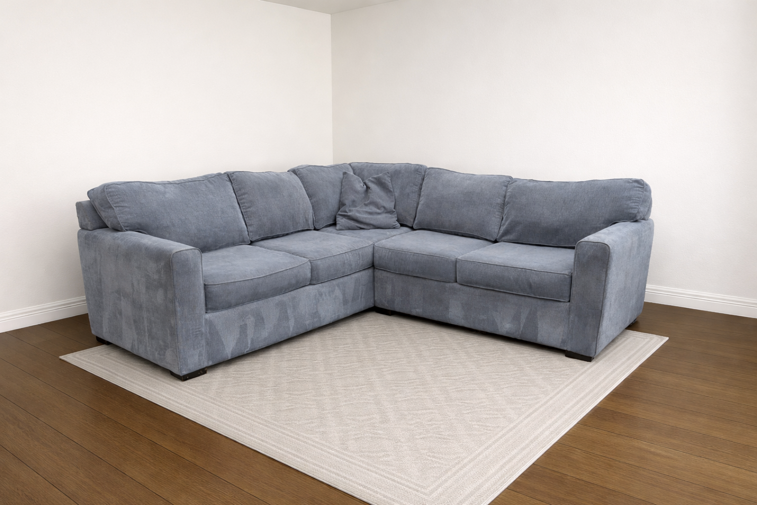 Living Spaces Blue Gray Corner Sectional
