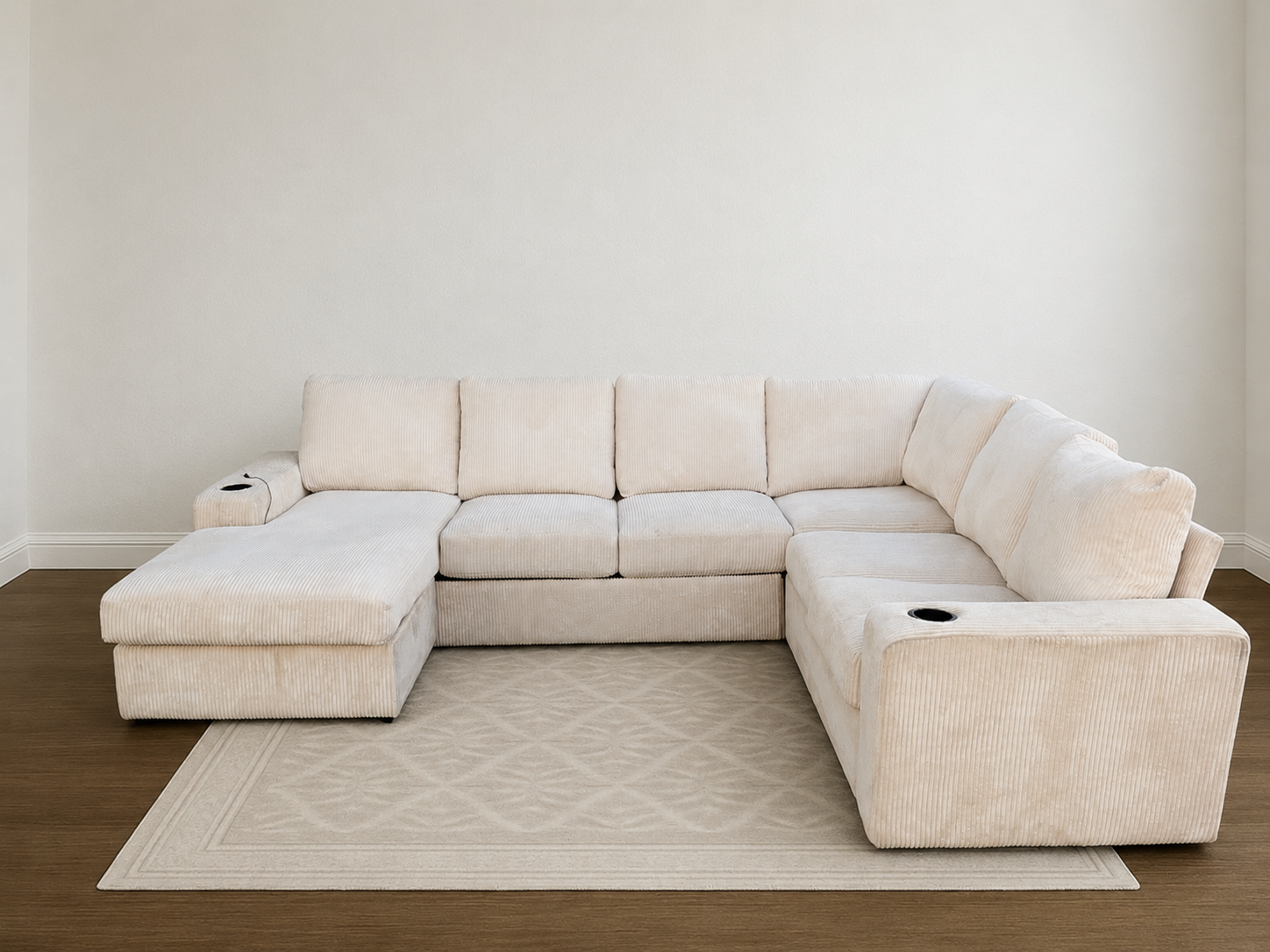Cream U-shaped Sectional