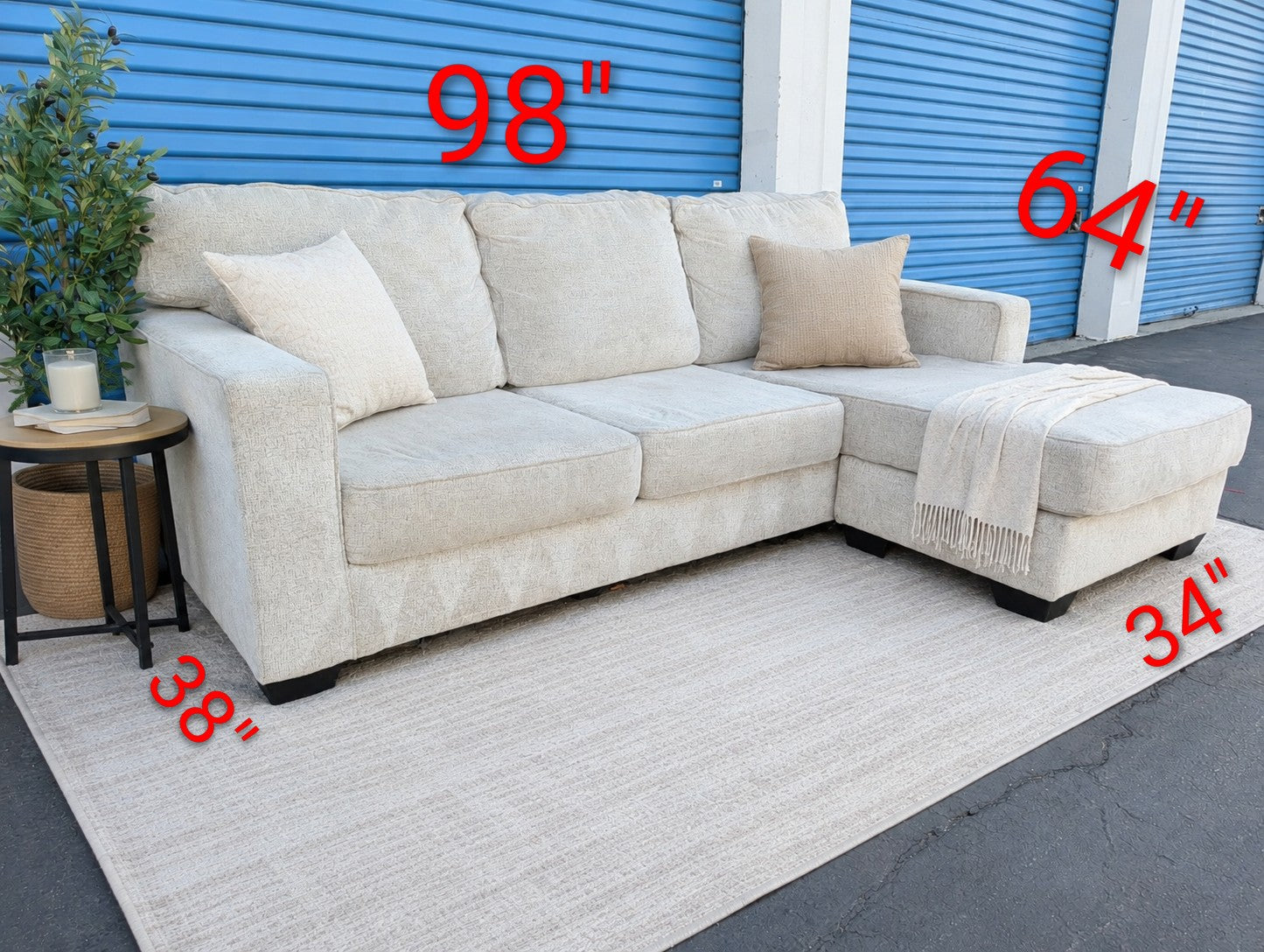 Ashley Light Beige Reversible Chaise