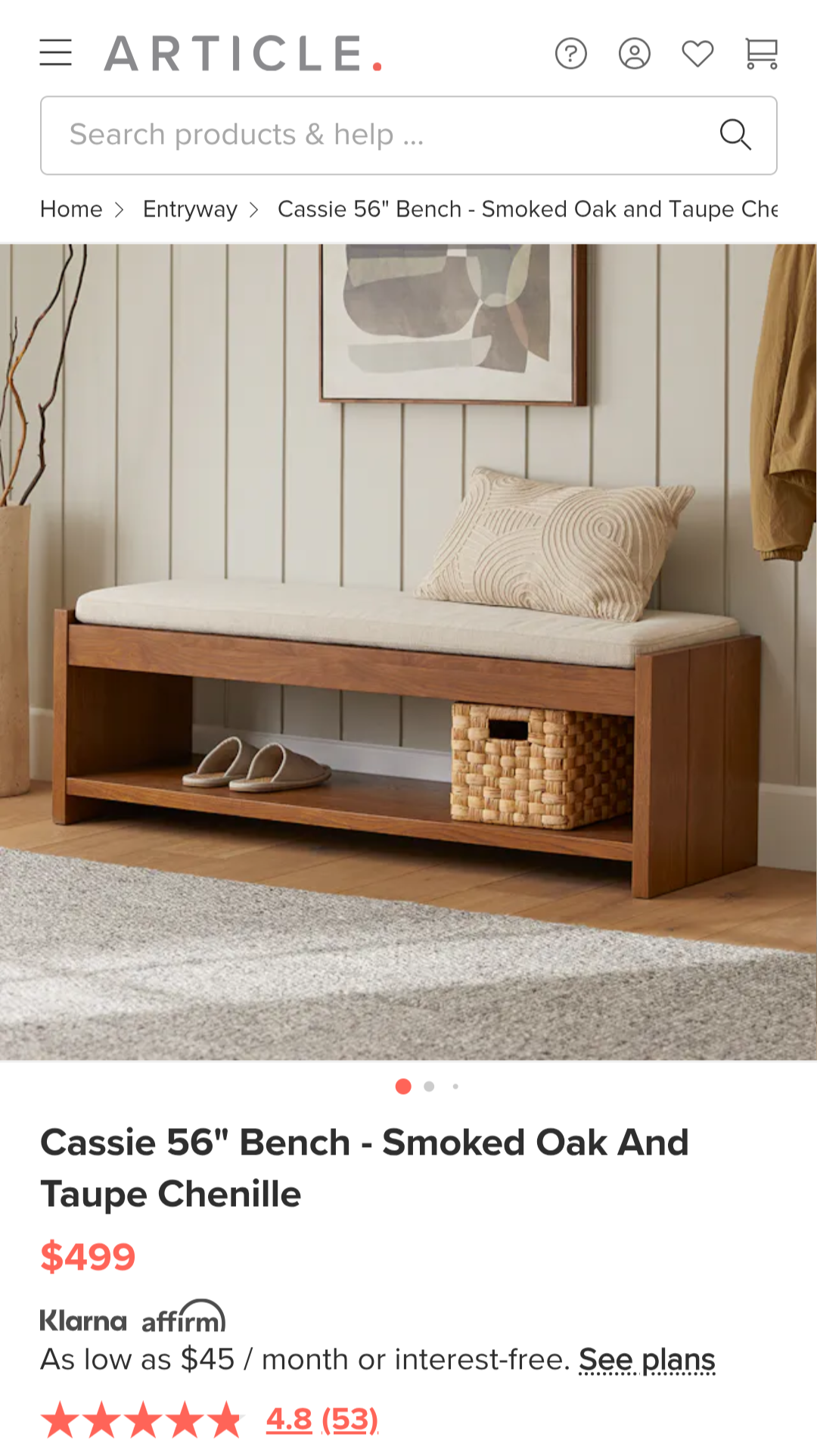 Article Cassie Oak Bench