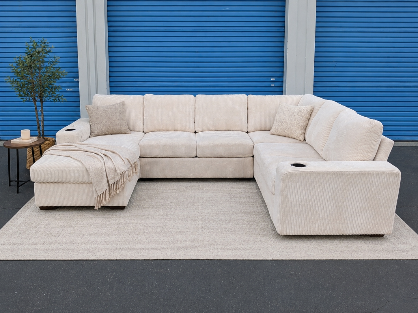 Cream U-shaped Sectional
