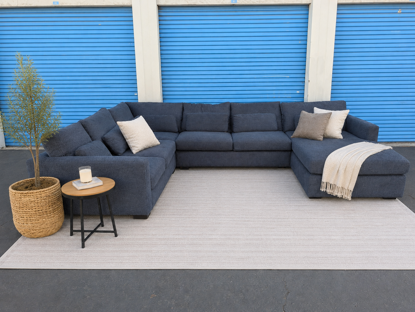 Macy's Blue U Sectional