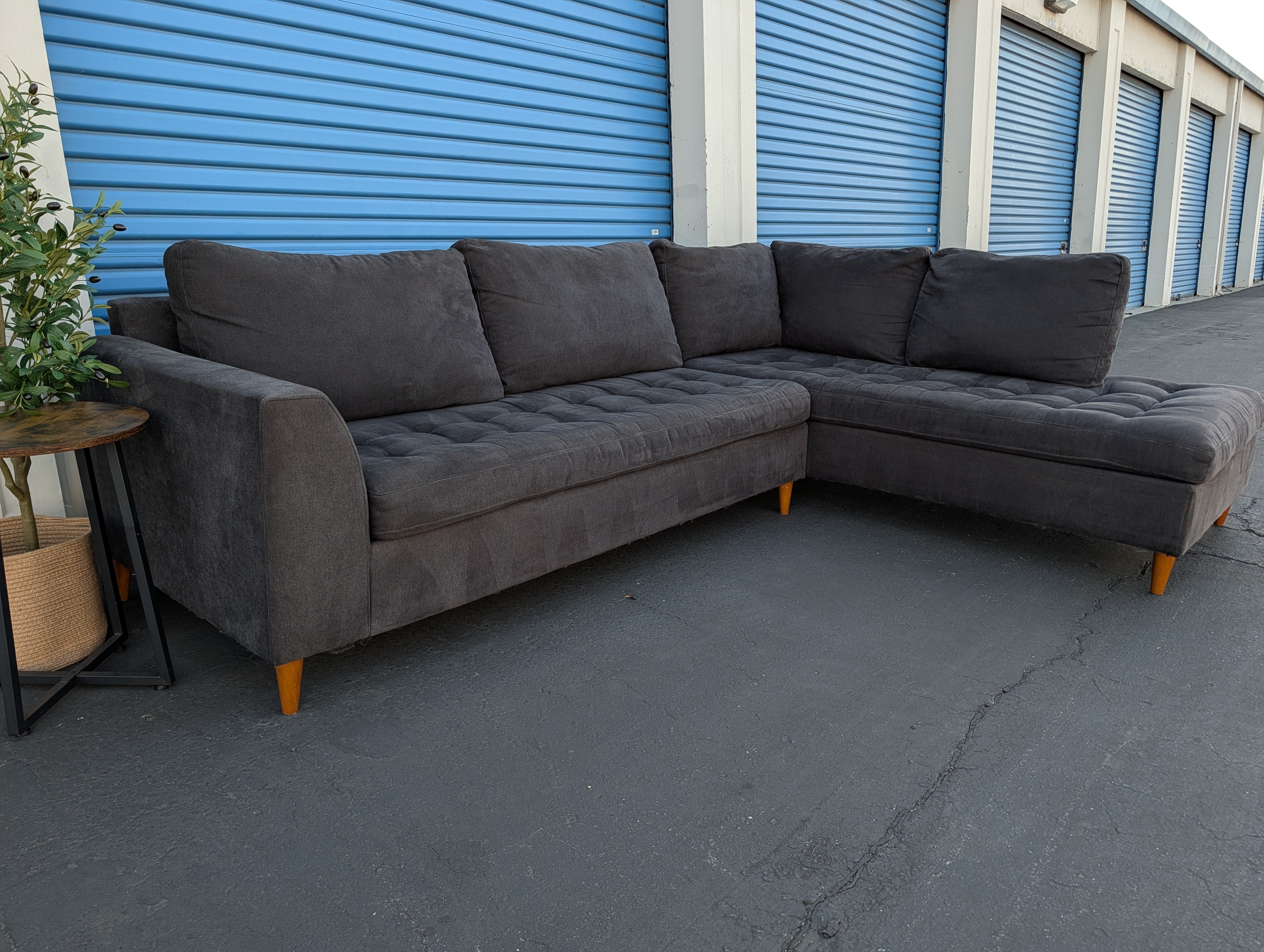 Black Tufted Sectional